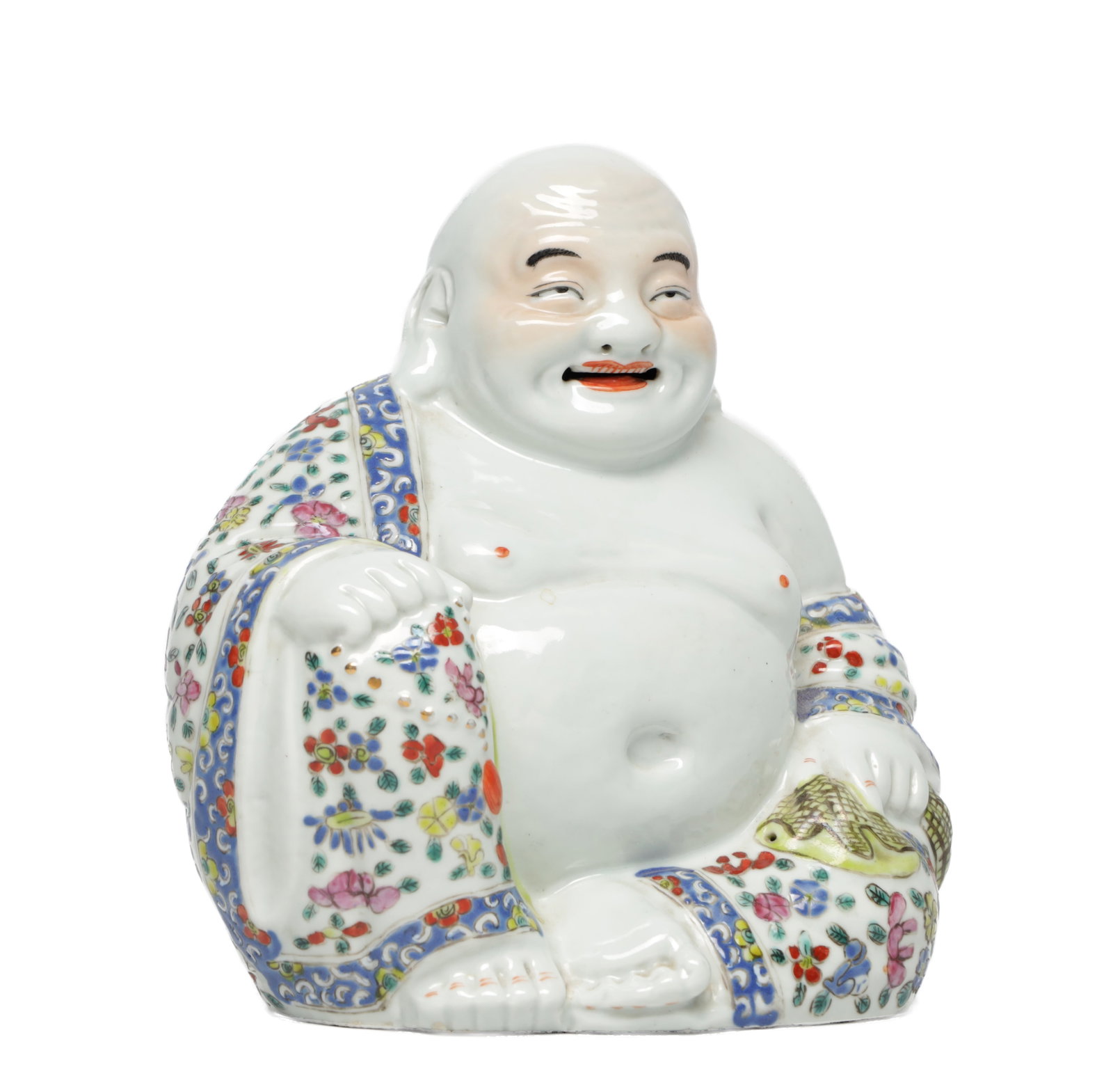 A REPUBLIC PERIOD CHINESE FAMILLE ROSE PORCELAIN SEATED BUDDHA (1 of 11)