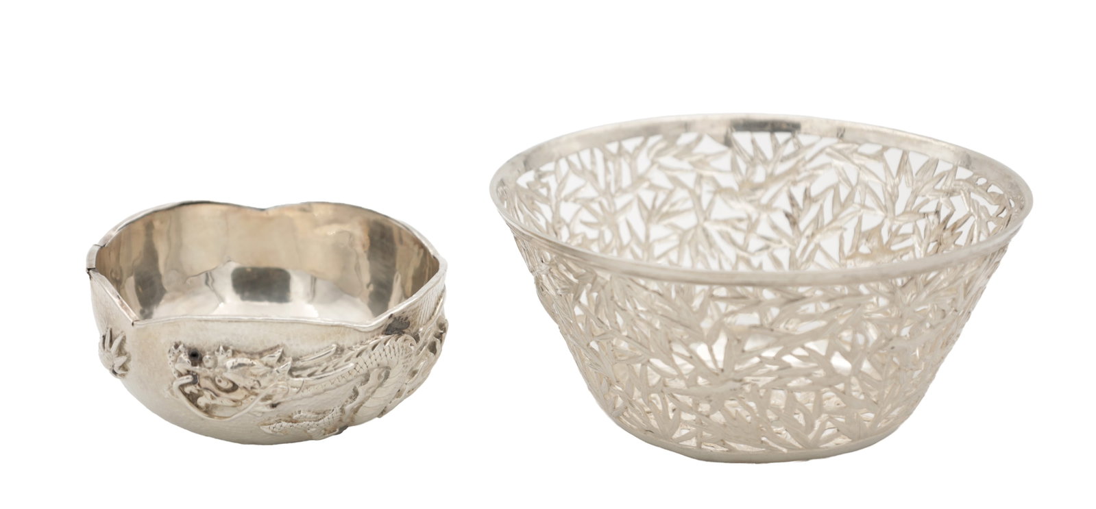 TWO CHINESE SILVER DISHES (1 of 10)