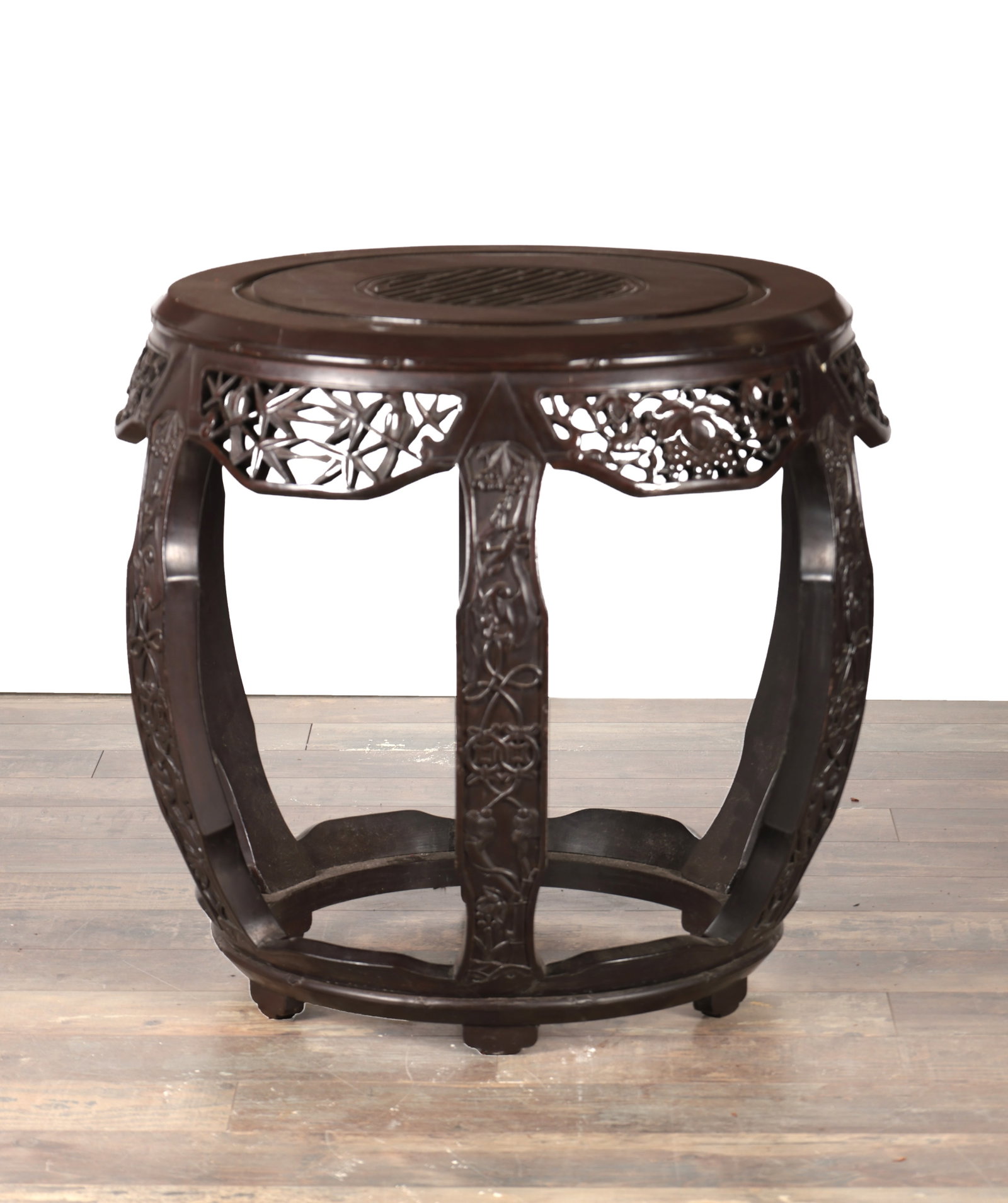 A 20TH CENTURY CHINESE HARDWOOD JARDINIERE STAND (1 of 4)