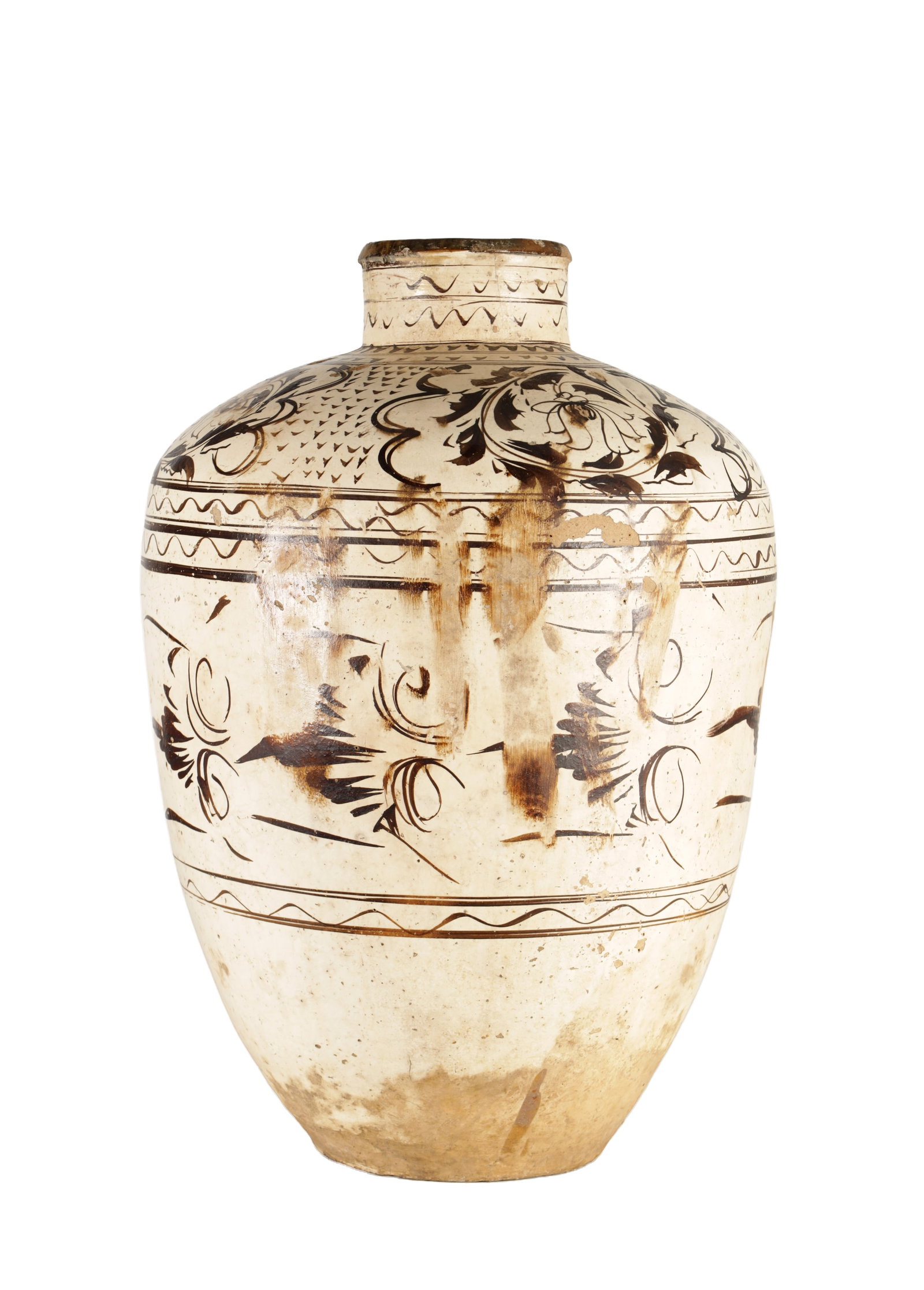AN EARLY 19TH CENTURY CHINESE CIZHOU CERAMIC STORAGE JAR (1 of 8)