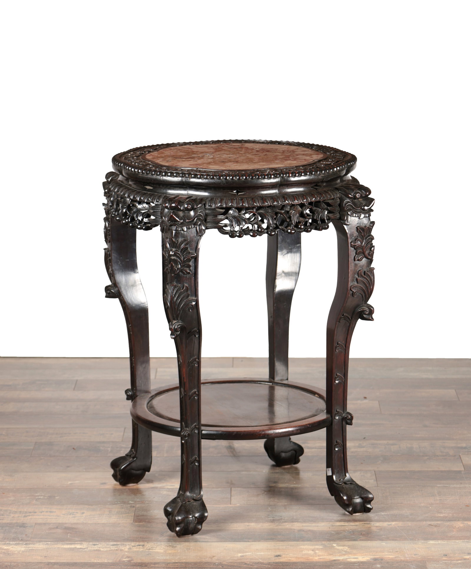 A LARGE 19TH CENTURY CHINESE HARDWOOD JARDINIERE STAND (1 of 7)