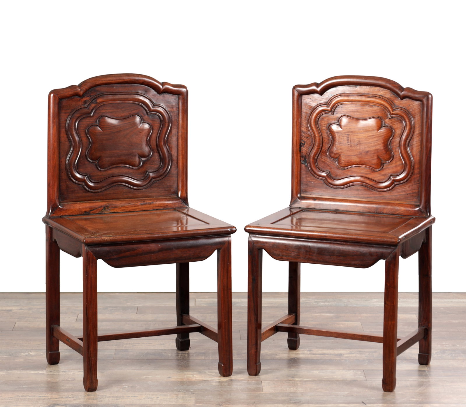 A PAIR OF 19TH CENTURY CHINESE HARDWOOD SIDE CHAIRS (1 of 10)