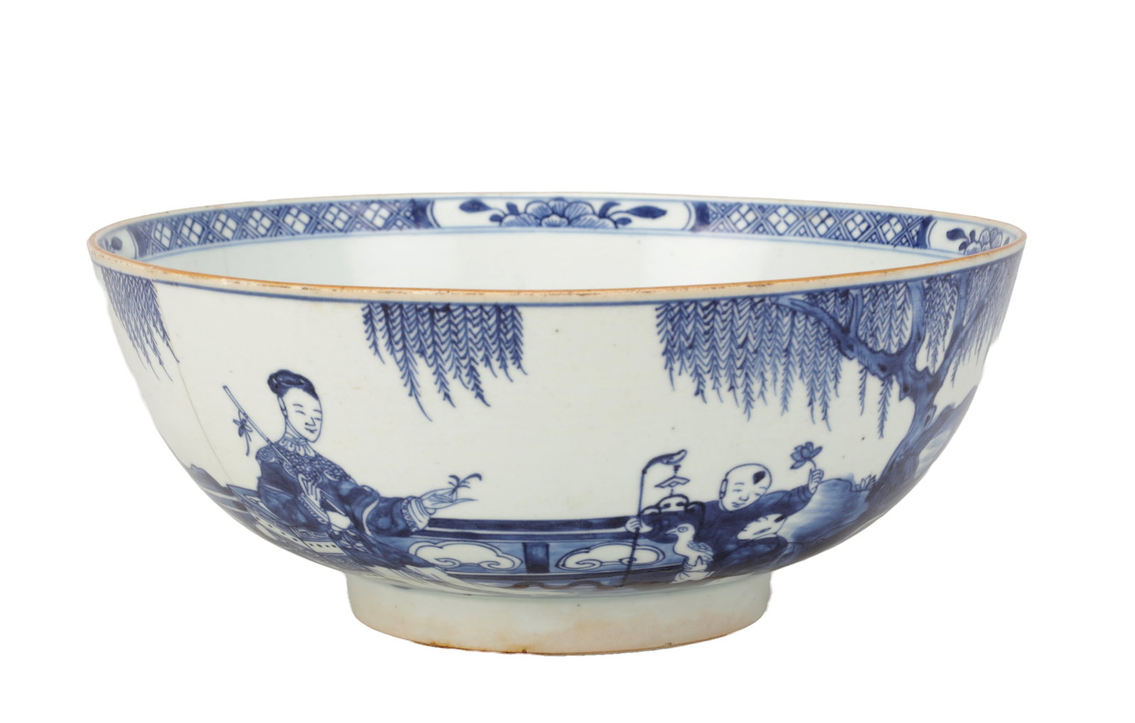 A KANGXI PERIOD CHINESE BLUE AND WHITE PORCELAIN PUNCH BOWL (1 of 11)