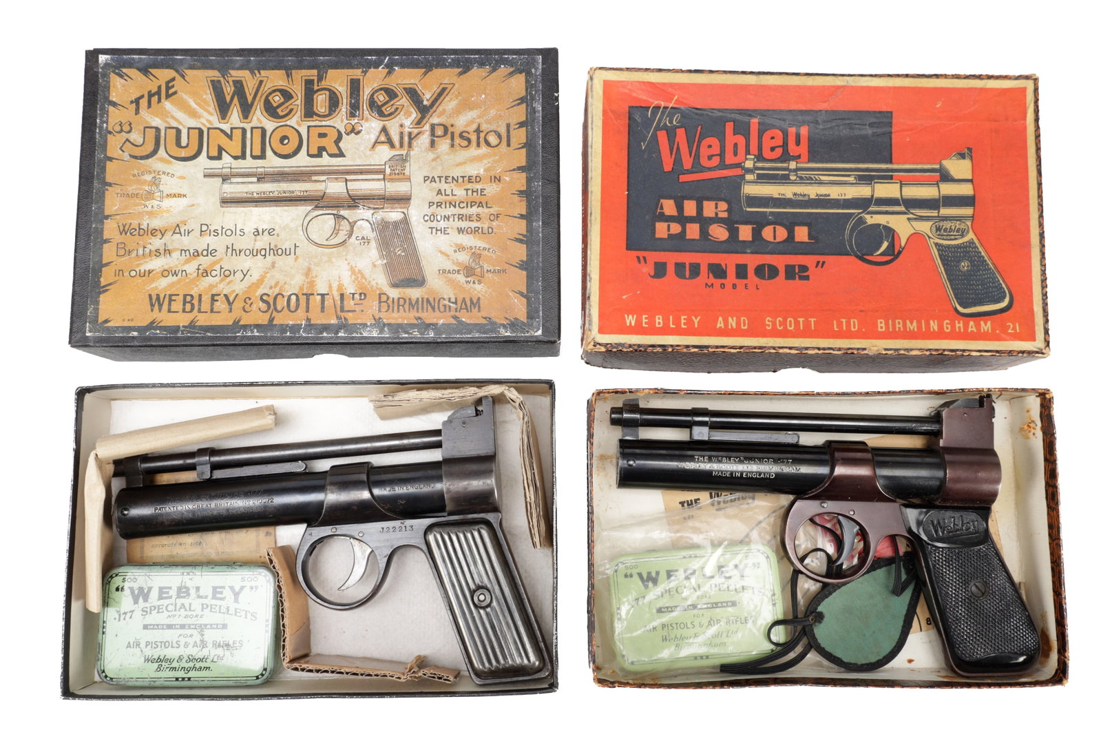 TWO WEBLEY AND SCOTT .177 "JUNIOR" AIR PISTOLS (1 of 11)