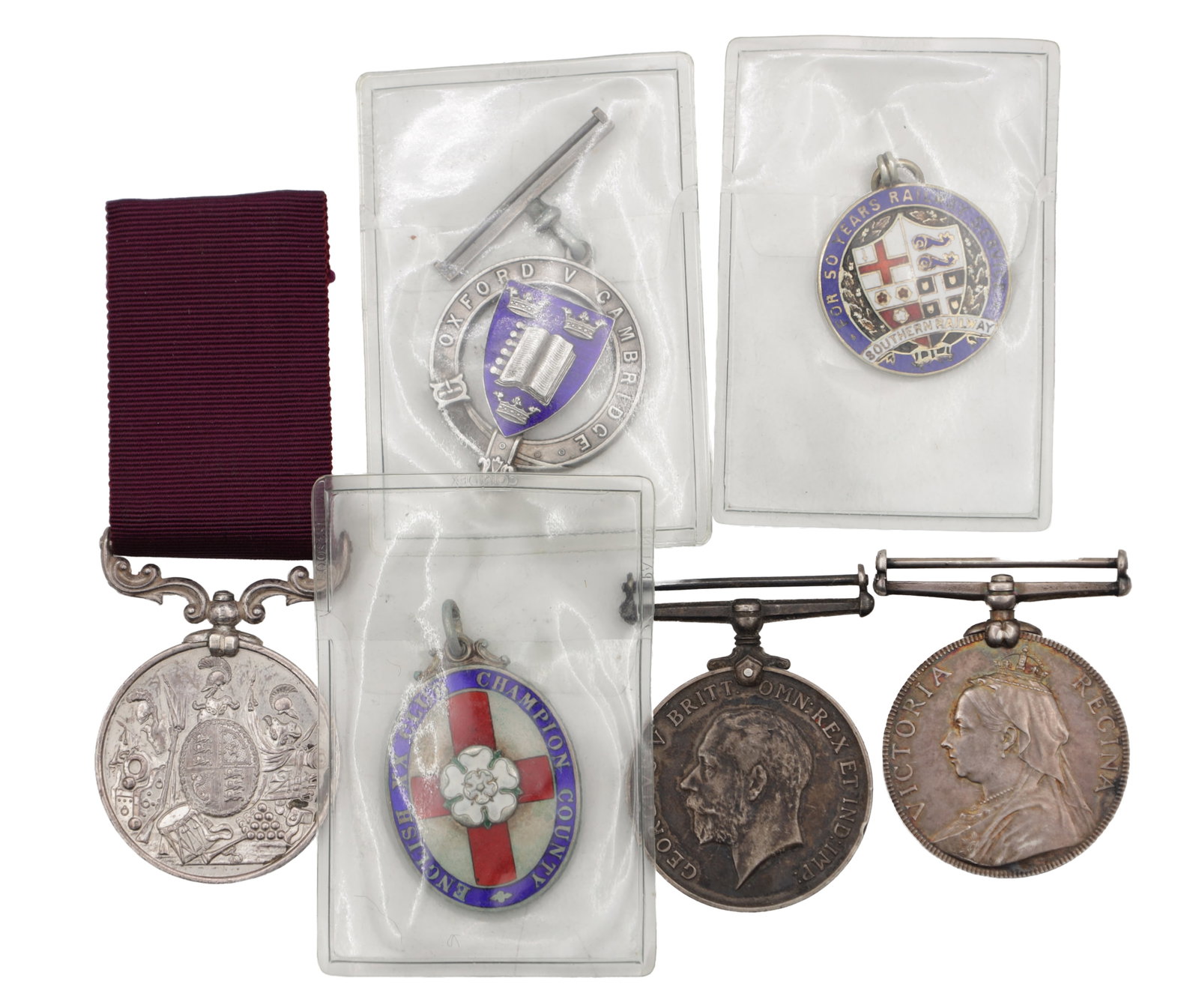 A COLLECTION OF LATE 19TH AND EARLY 20TH CENTURY BRITISH SILVER AND ENAMEL MEDALS (1 of 1)
