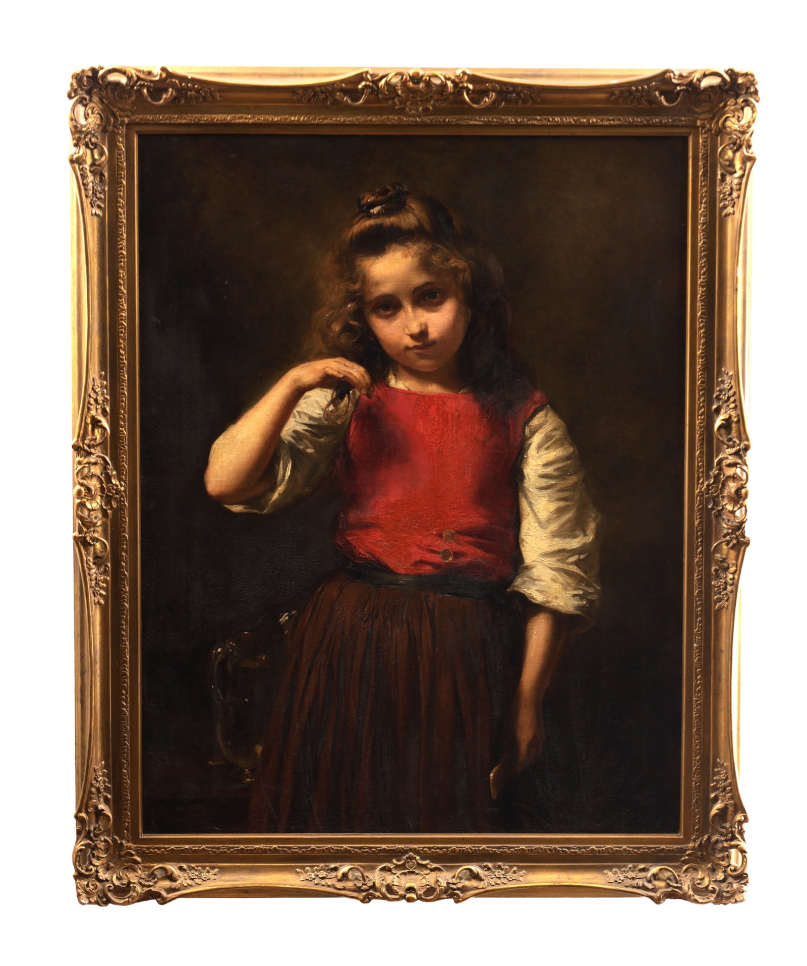 ALEXIS VOLLON (PARIS 1865-1945) A LATE 19TH CENTURY FRENCH OIL ON CANVAS PORTRAIT OF A YOUNG GIRL (1 of 7)