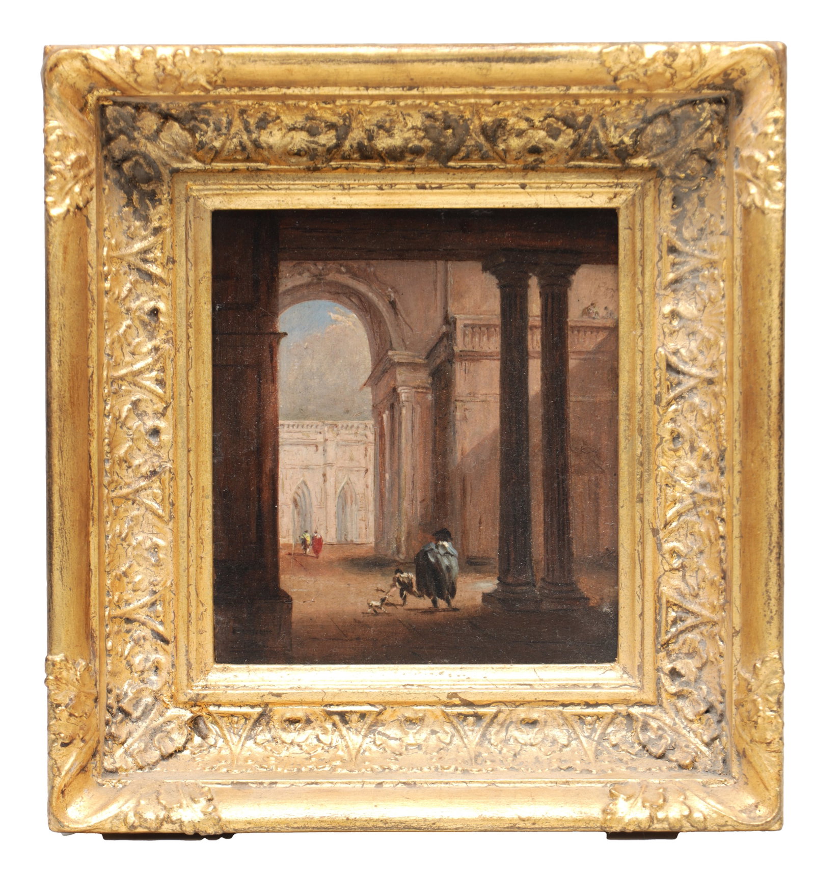 A 19TH CENTURY ITALIAN OIL ON CANVAS ARCHITECTURAL CAPRICCIO (1 of 6)