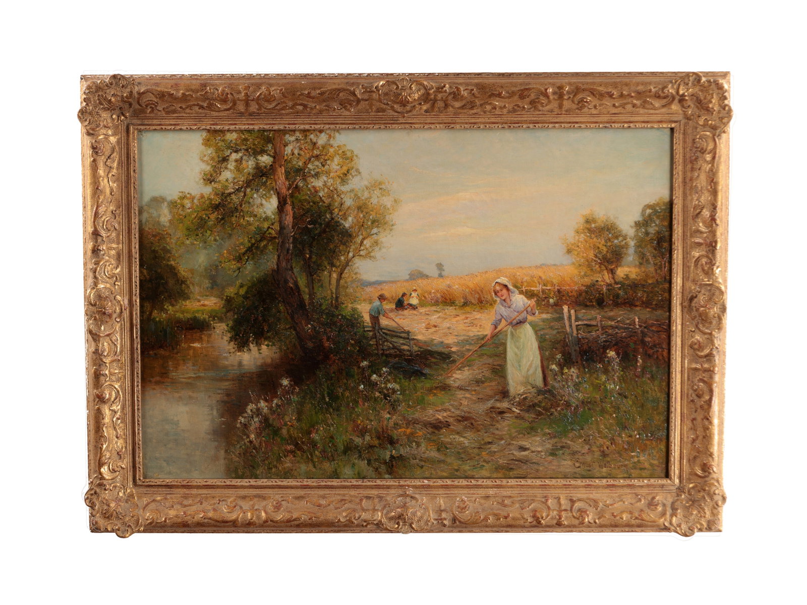 ERNEST WALBOURNE AN OIL ON CANVAS HARVEST TIME (1 of 7)