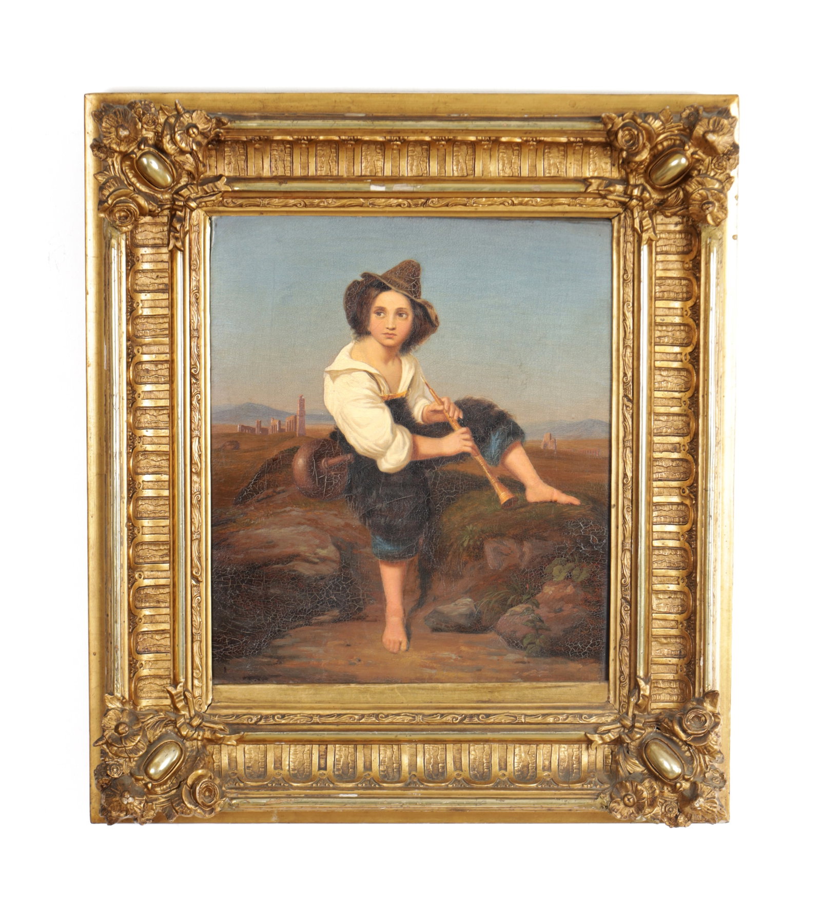 A 19TH CENTURY OIL ON CANVAS (1 of 5)