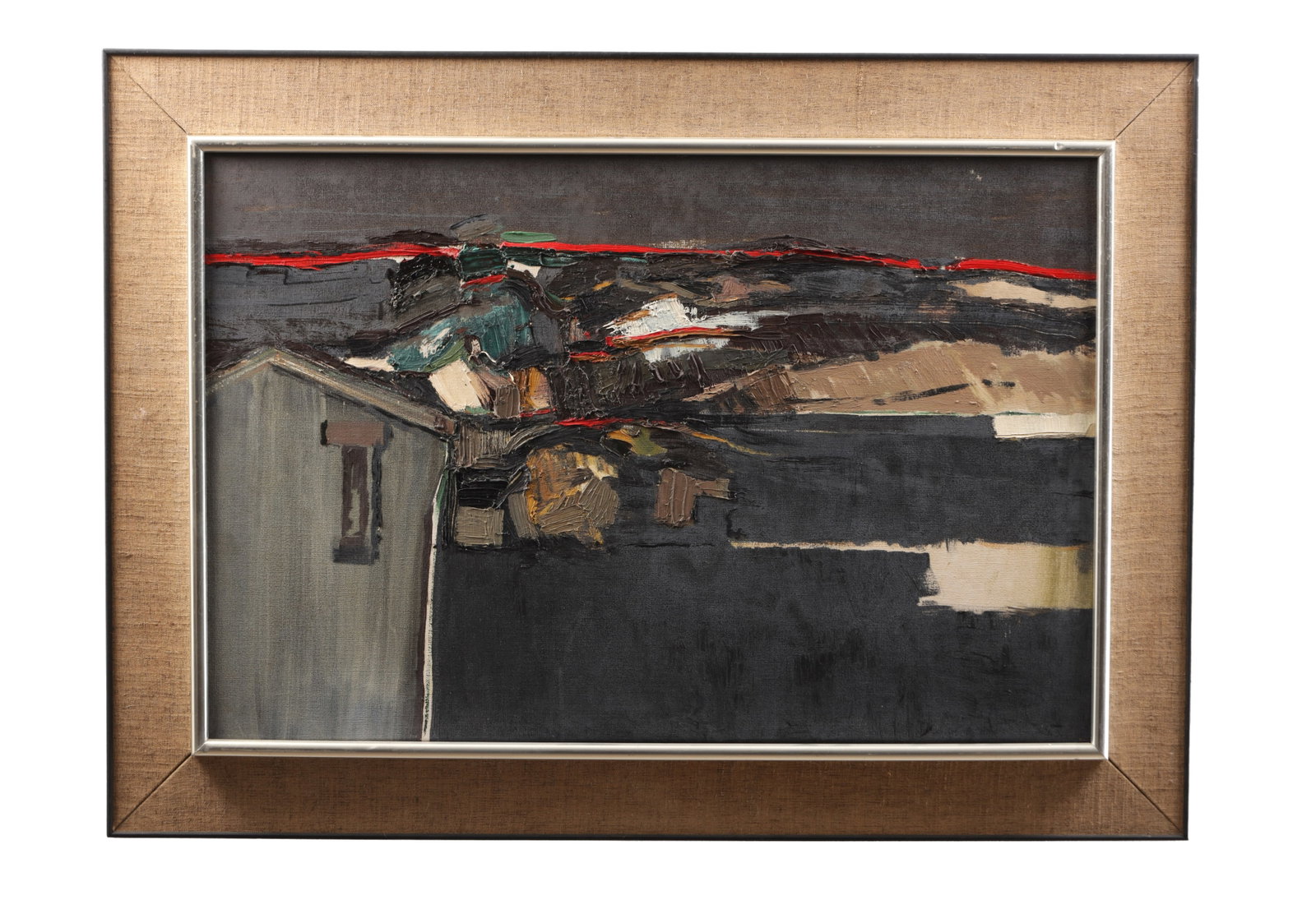 DAVID BARKER AN OIL ON CANVAS ABSTRACT LANDSCAPE DATED 2026 (1 of 5)