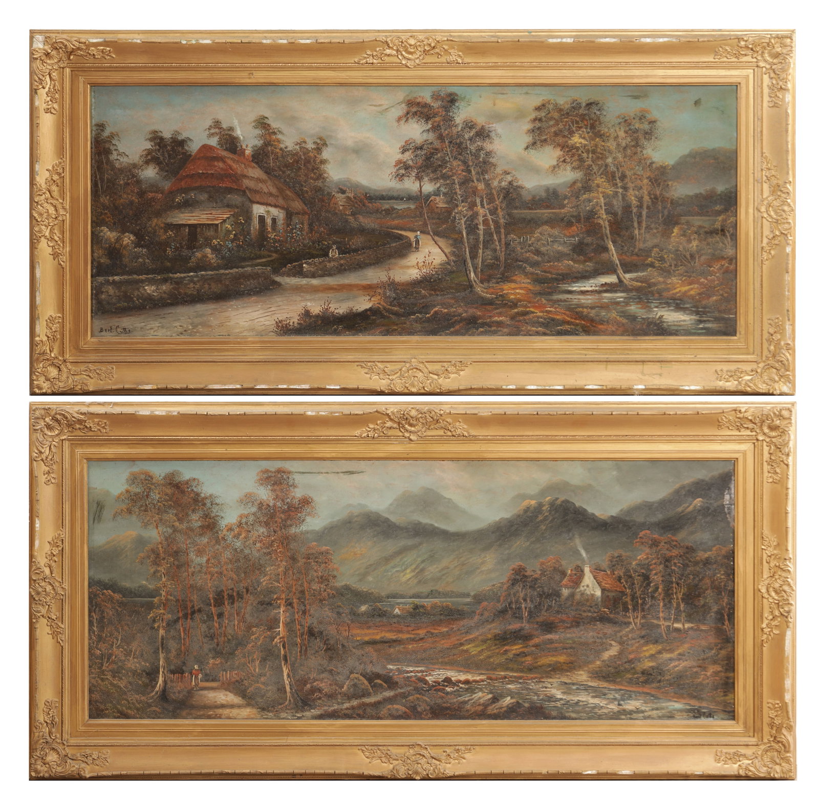 BERT CUTTS A PAIR OF 20TH CENTURY OIL ON BOARD PANORAMIC LANDSCAPES (1 of 8)