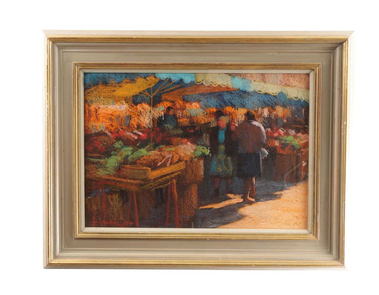 JOHN MACKIE A PASTEL MARKET SCENE (1 of 9)