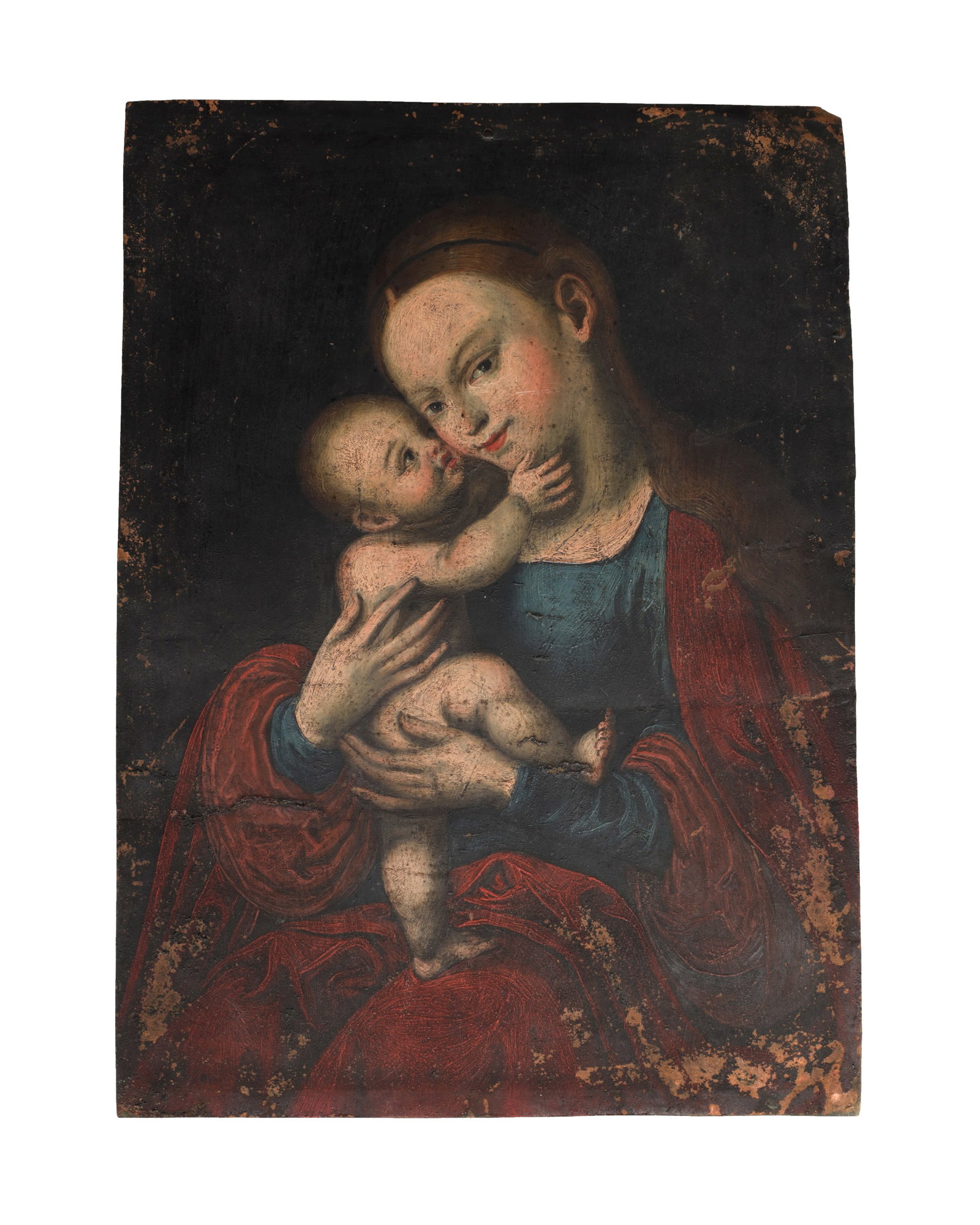 A 17TH/18TH CENTURY OIL ON COPPER PAINTING (1 of 3)