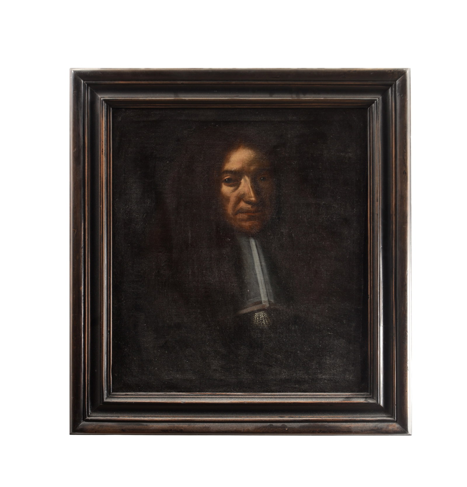 A 17TH CENTURY OIL ON CANVAS PORTRAIT OF A MAGISTRATE (1 of 3)