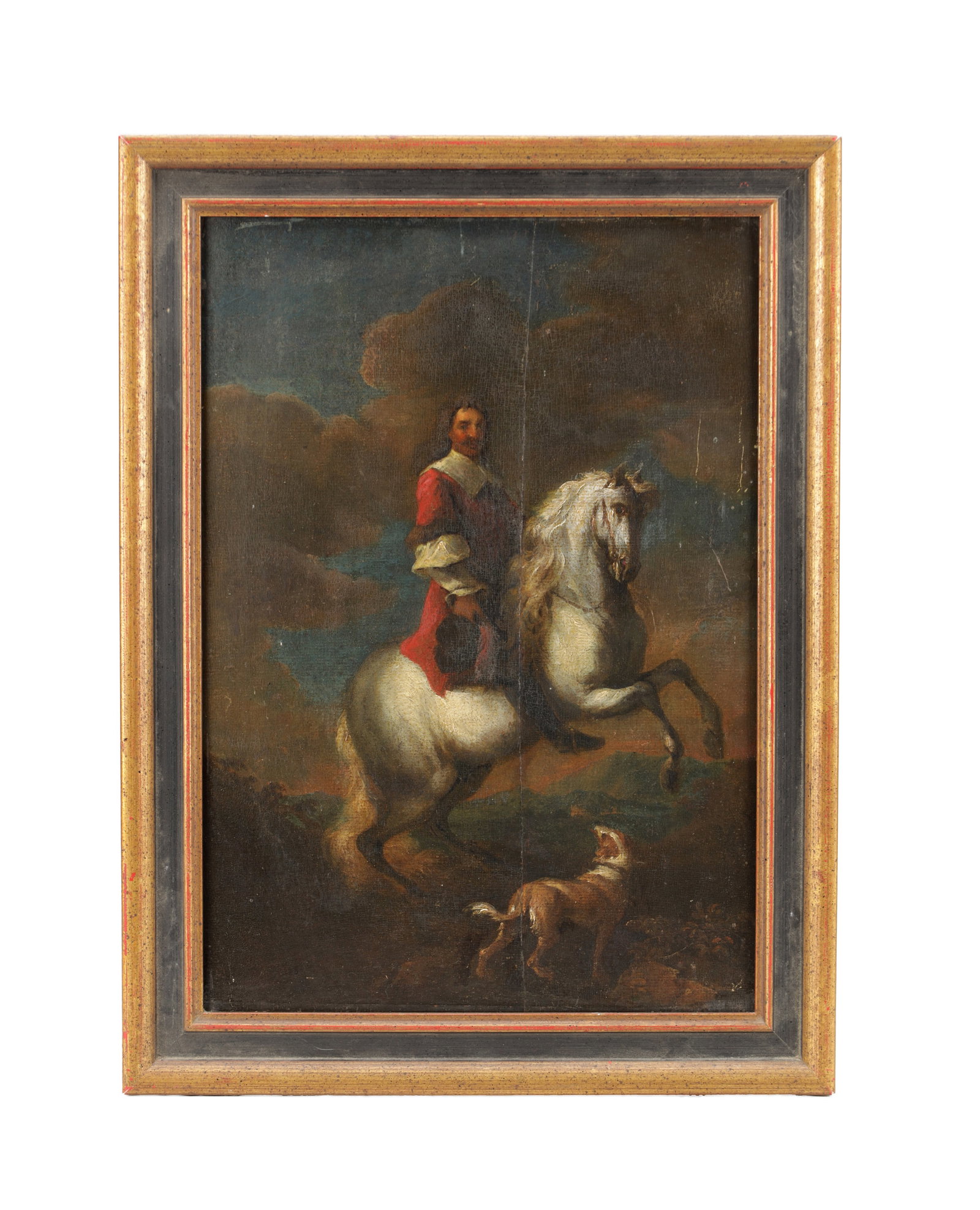 A 17TH CENTURY OIL ON PANEL EQUESTRIAN PORTRAIT (1 of 7)