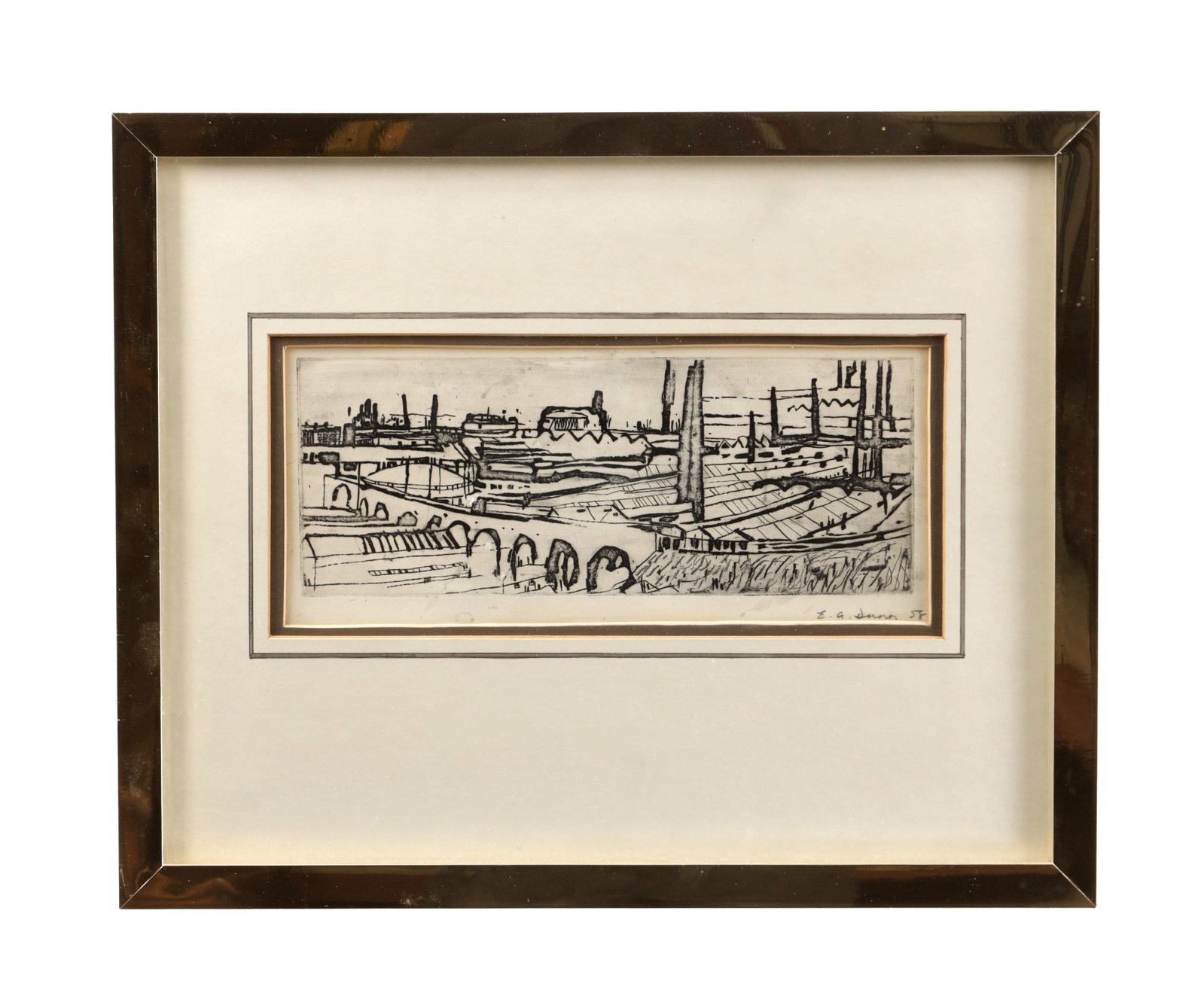 E. G. DUNN AN AQUATINT 1958 (1 of 4)