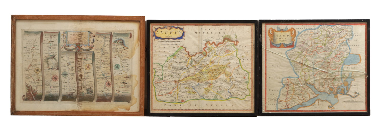 A COLLECTION OF SEVEN 20TH CENTURY ENGLISH HAND-COLOURED MAPS (1 of 11)