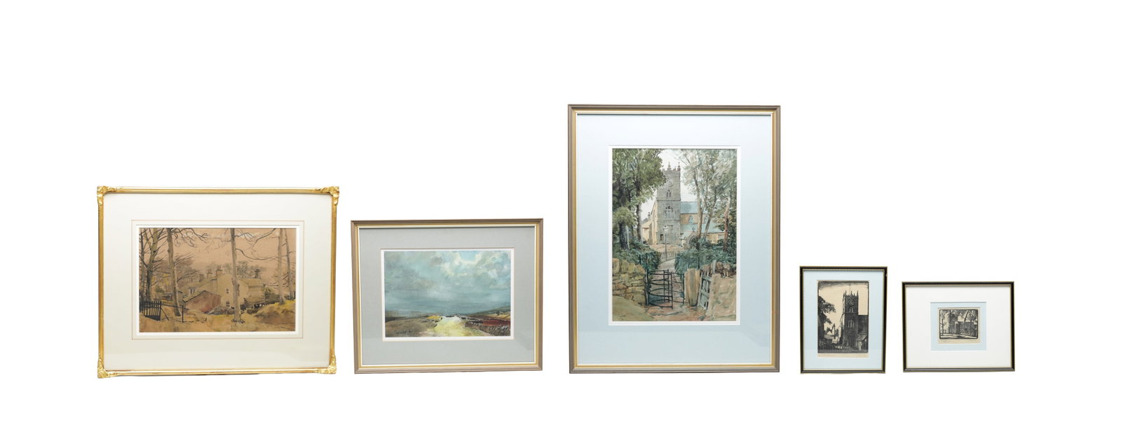 JOSEPH PIGHILLS (BRITISH 1902-1984) A COLLECTION OF THREE 20TH CENTURY WATERCOLOURS, all signed, and (1 of 12)