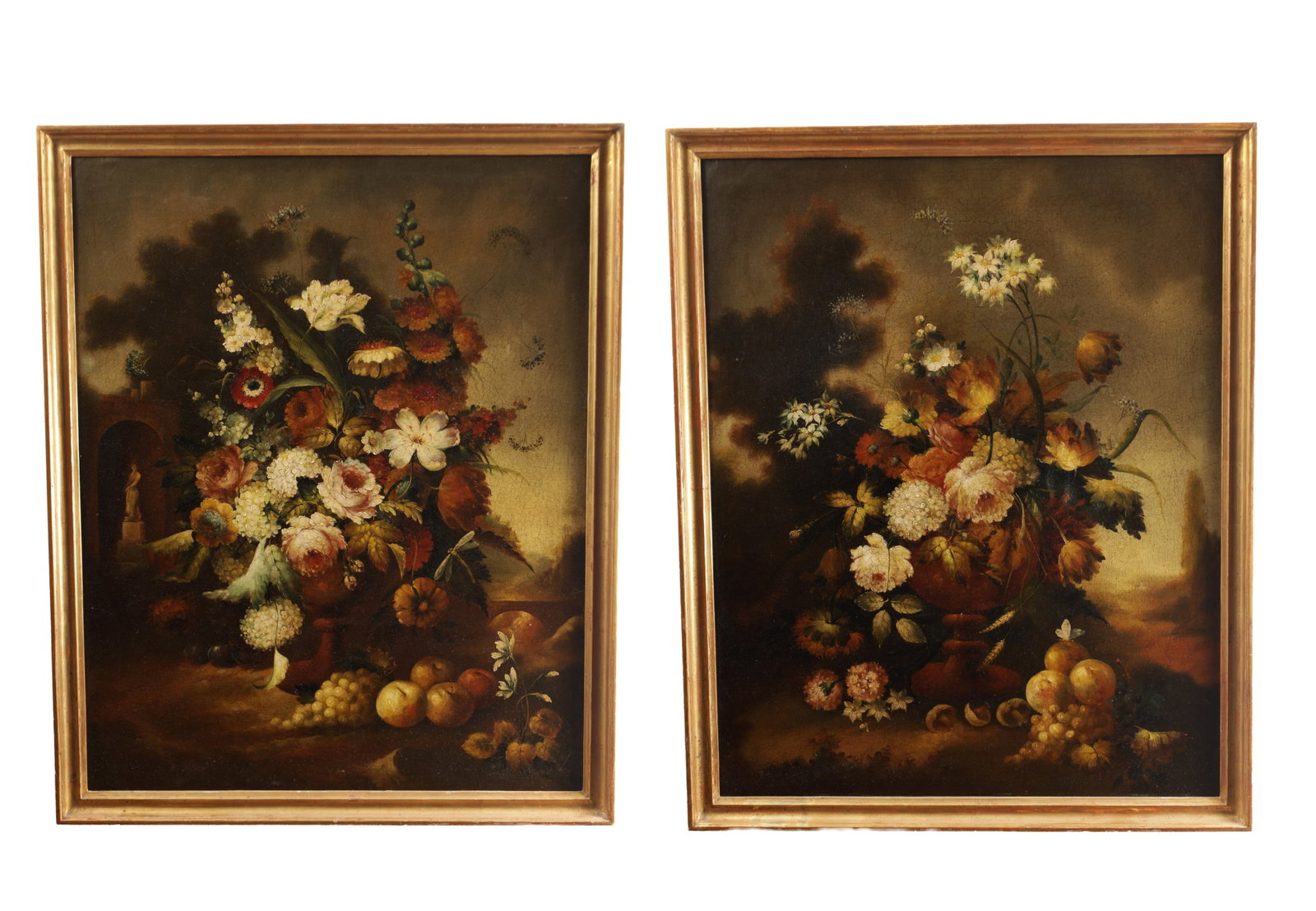 A LARGE PAIR OF CIRCA 1900 DUTCH OIL ON CANVAS STILL LIFE PAINTINGS (1 of 8)