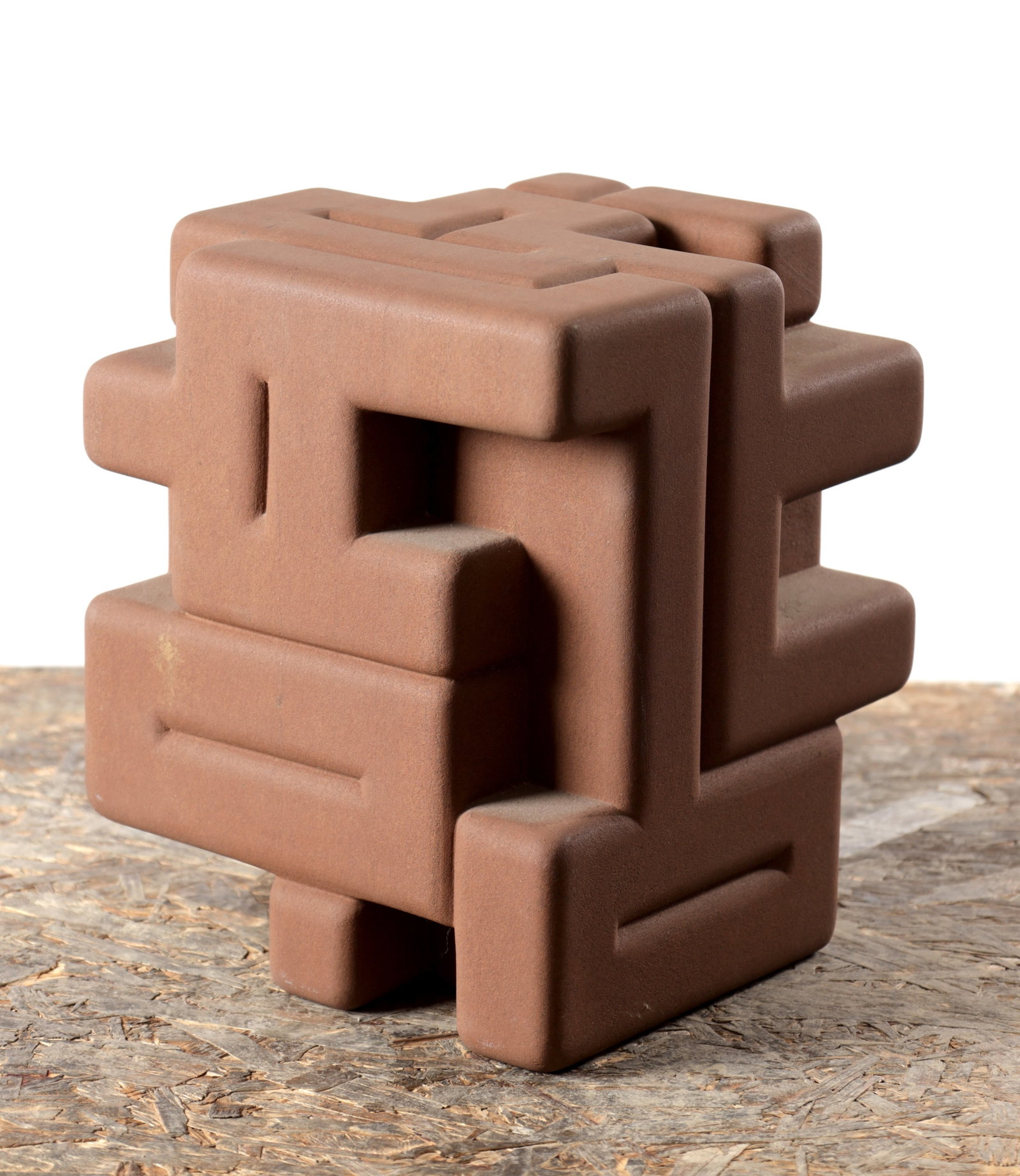 RICHARD PERRY MRSS A RED STONE CUBOID SCULPTURE (SIX SIDES TO A CUBE 2) (1 of 5)