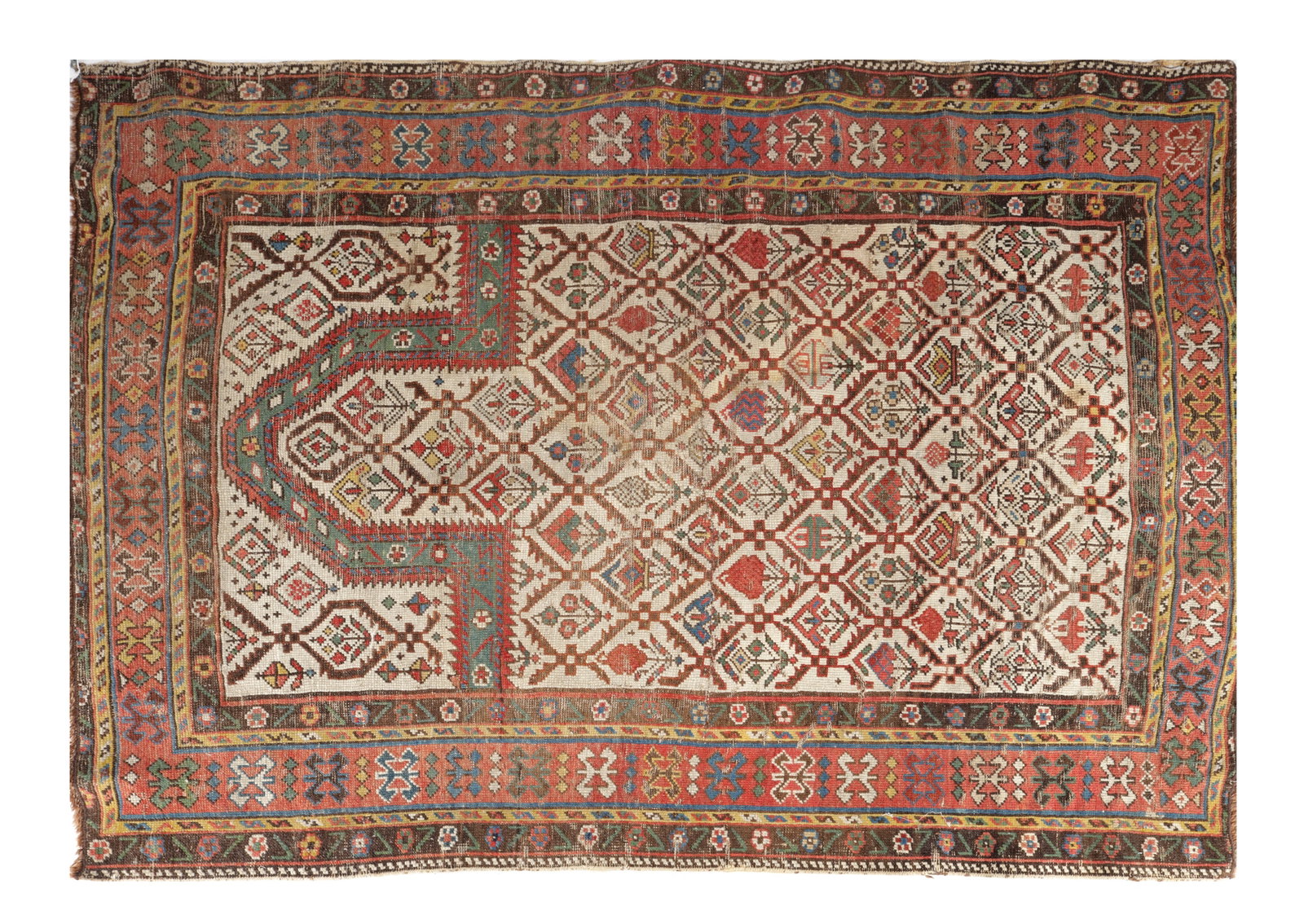 A FINE CAUCASIAN SHIRVAN WOOL PRAYER RUG (1 of 9)