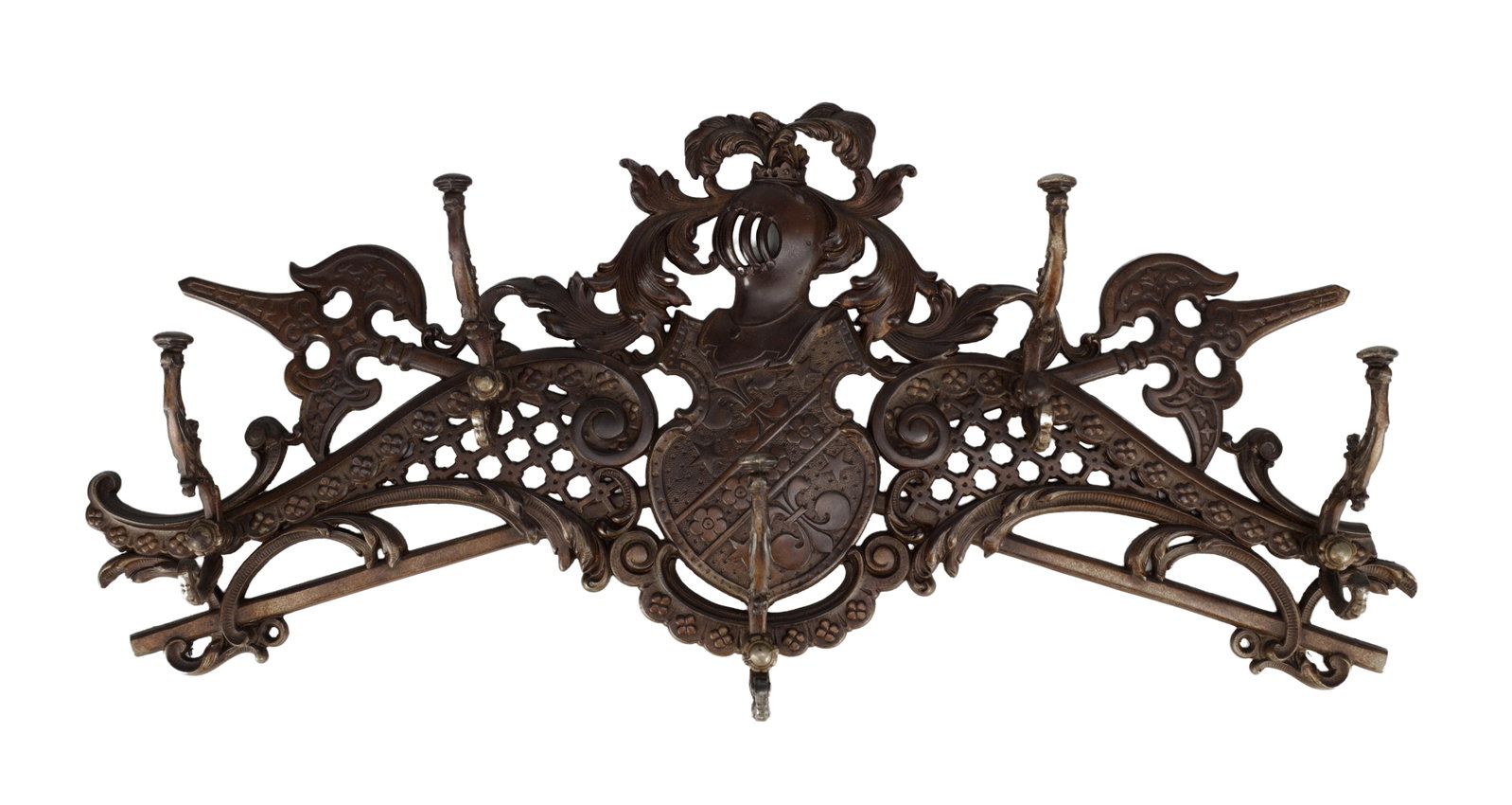 A LATE 19TH CENTURY VICTORIAN CAST IRON HAT AND COAT RACK (1 of 6)