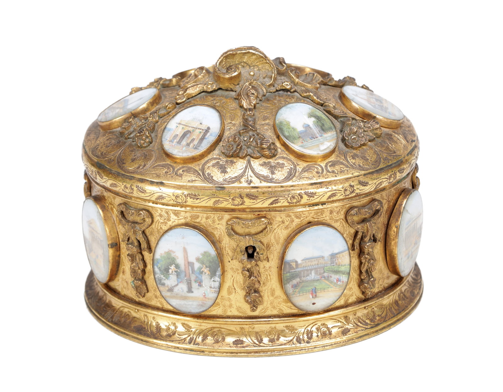 A MID 19TH CENTURY GRAND TOUR ORMOLU JEWELLERY CASKET (1 of 8)