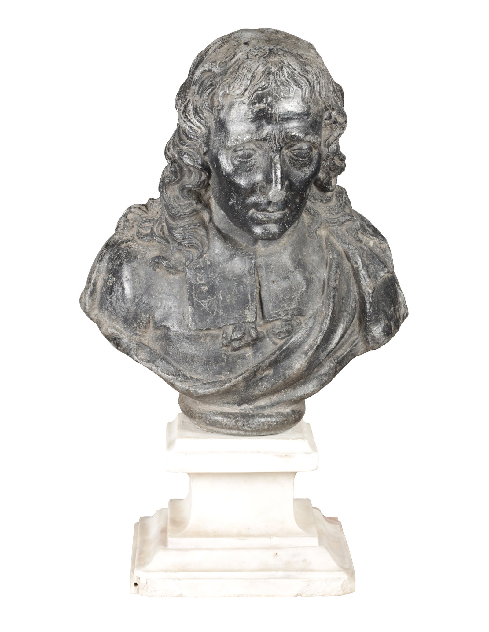 A LATE 17TH / EARLY 18TH CENTURY LEAD BUST OF SIR JOHN MILTON (1 of 7)