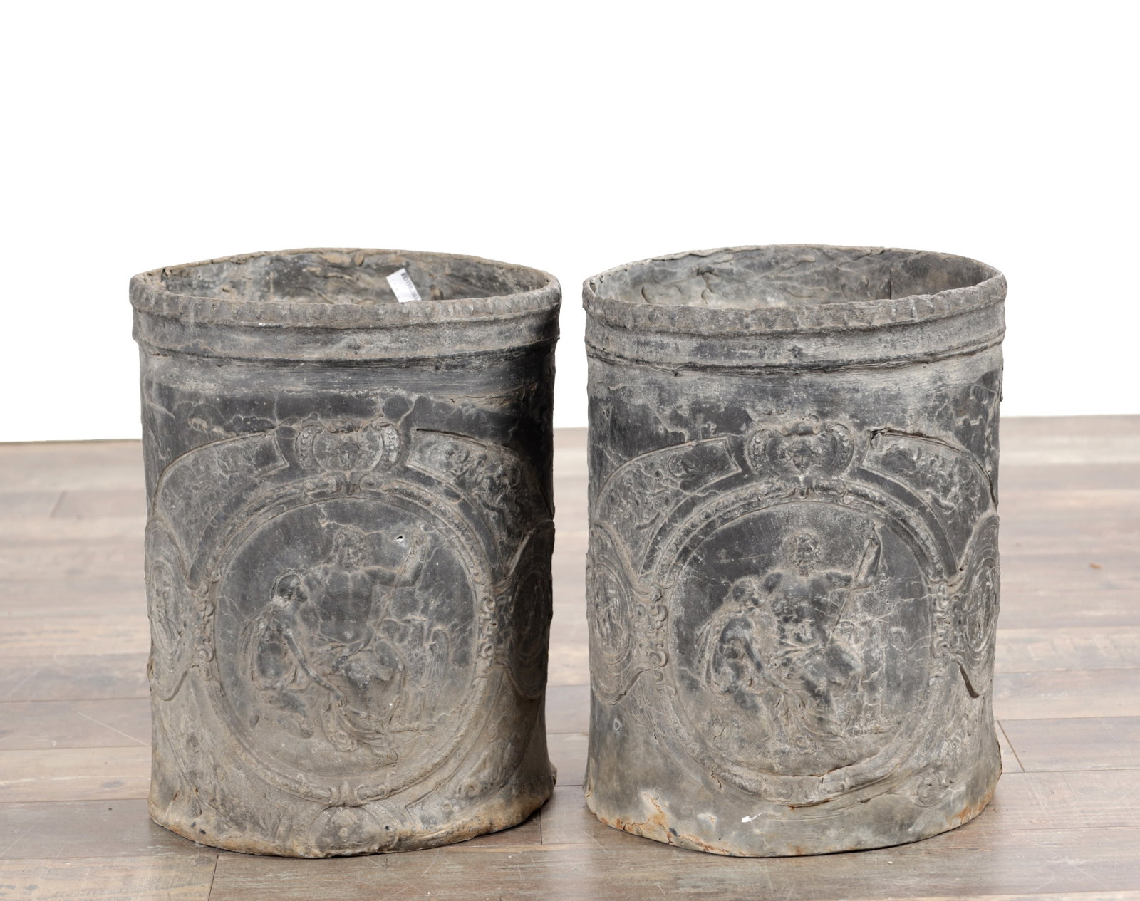 A PAIR OF 18TH CENTURY LEAD PLANTERS (1 of 6)