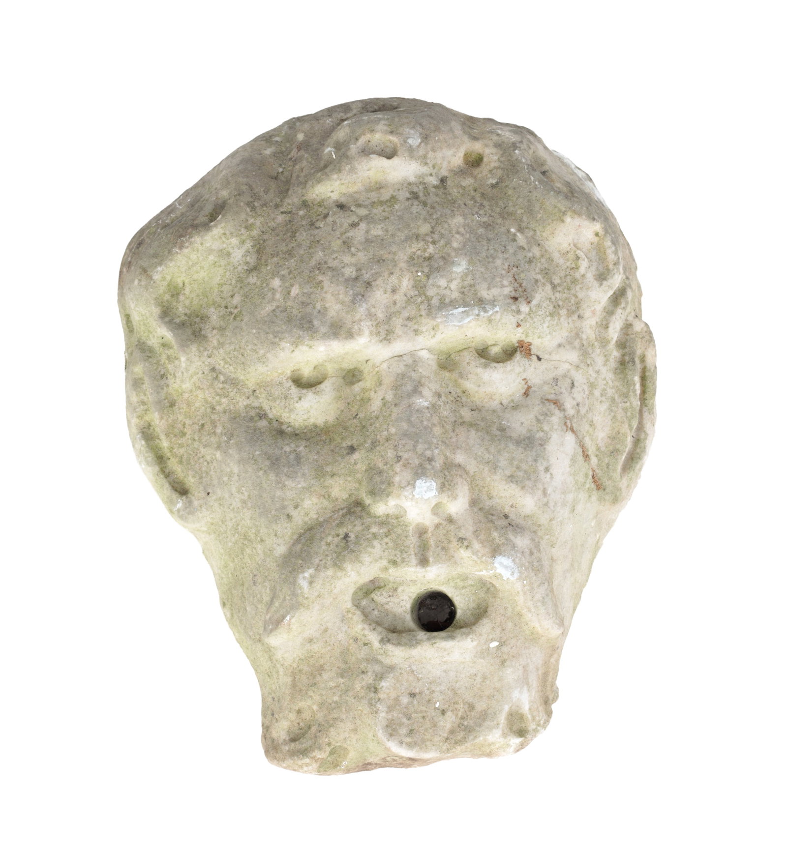 A CARVED MARBLE FOUNTAIN MASK OF A BEARDED MAN (1 of 7)