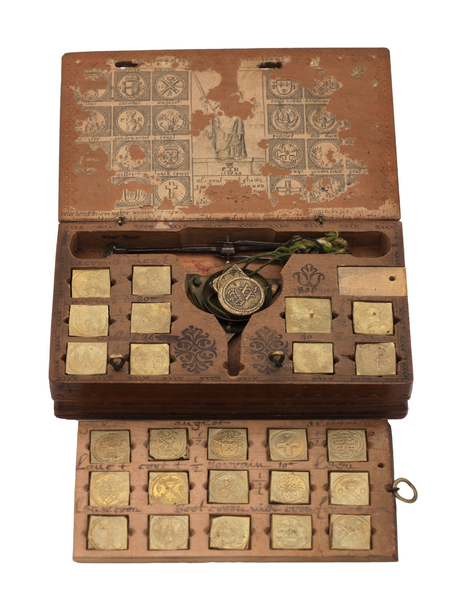A RARE SET OF LATE 17TH CENTURY CASED COIN SCALES (1 of 7)