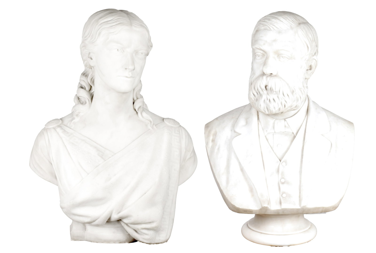 TWO LATE 19TH CENTURY MARBLE BUSTS (1 of 16)