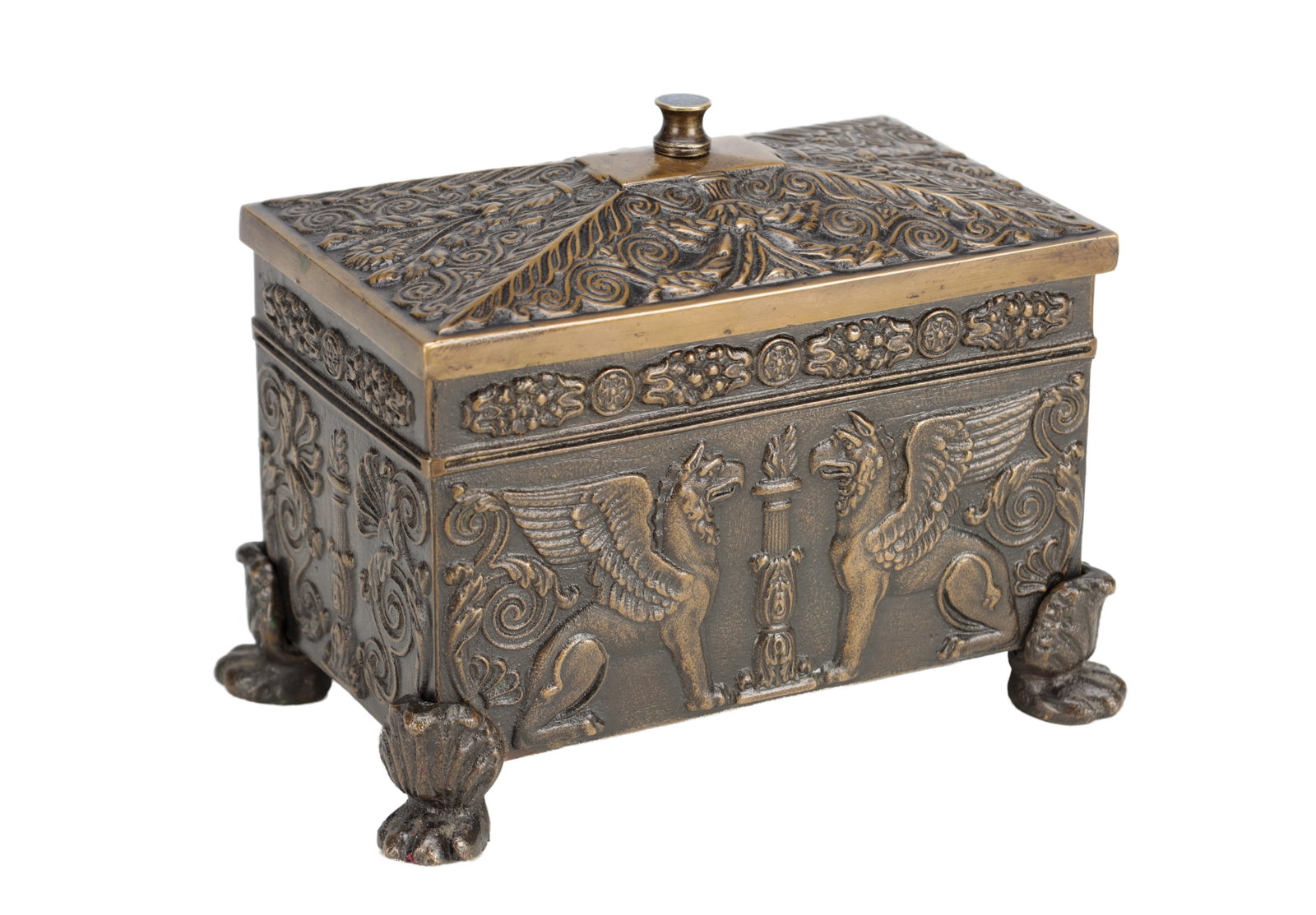 A 19TH CENTURY GRAND TOUR PATINATED BRONZE BOX (1 of 9)