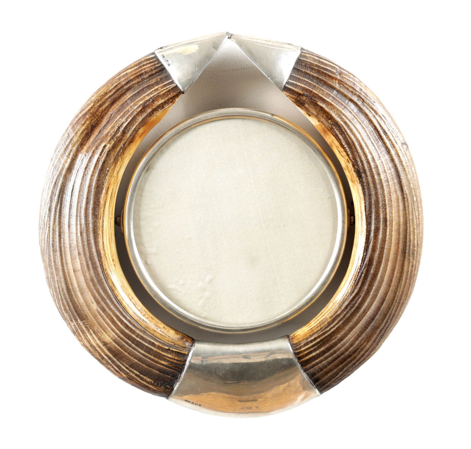 AN EARLY 20TH CENTURY SILVER MOUNTED BOAR'S TUSK HANGING SWIVEL MIRROR (1 of 8)