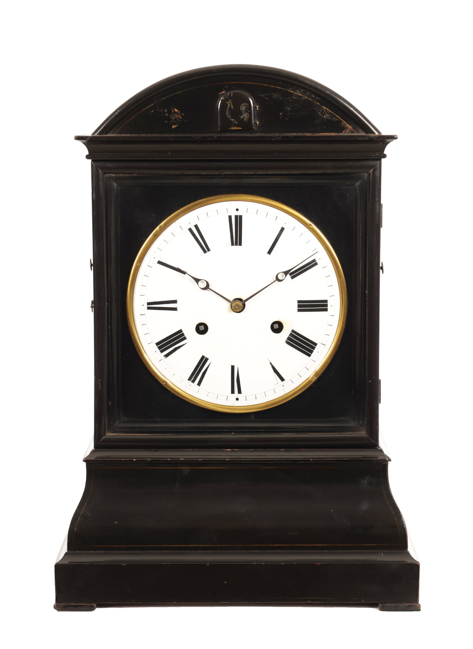 ATT. JOHANN BAPTIST BEHA. A 19TH CENTURY BLACK FOREST EBONISED CUCKOO MANTEL CLOCK (1 of 17)