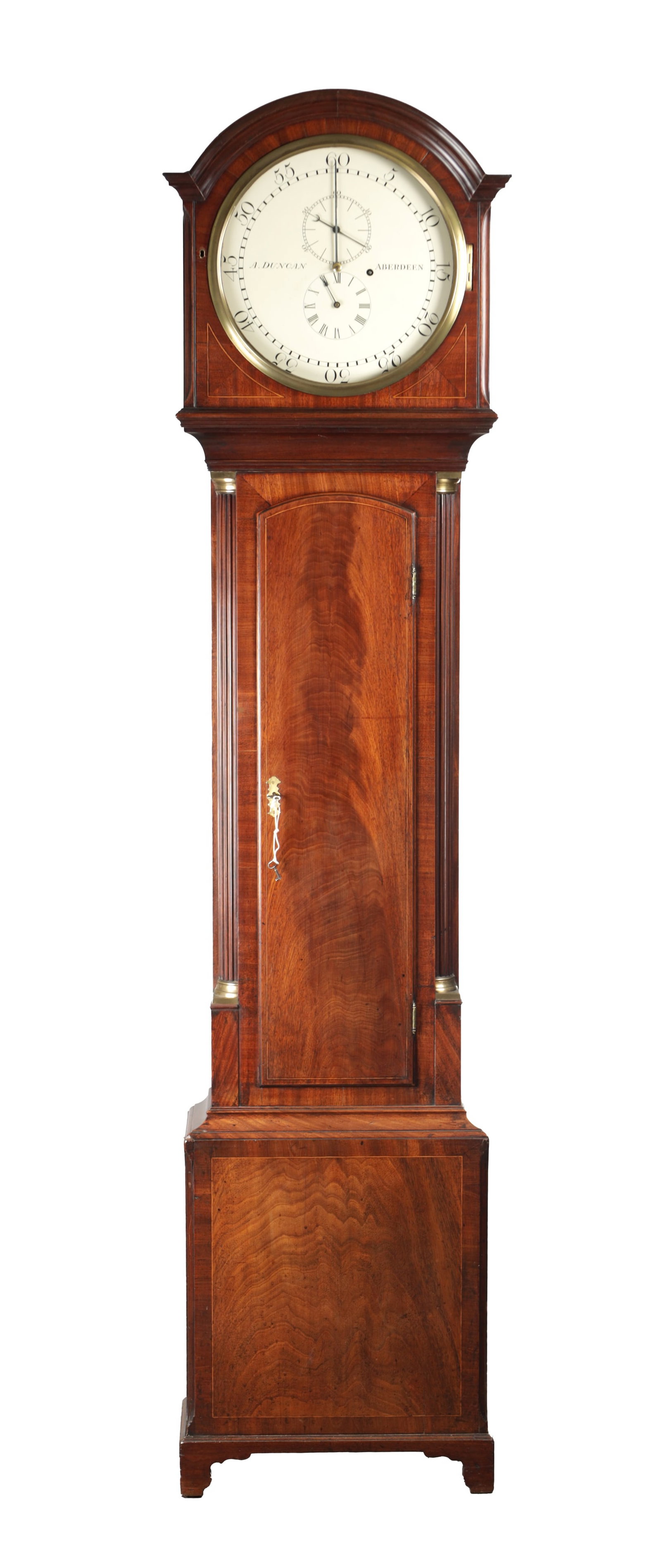 A. DUNCAN, ABERDEEN. A REGENCY FIGURED MAHOGANY REGULATOR LONGCASE CLOCK (1 of 7)