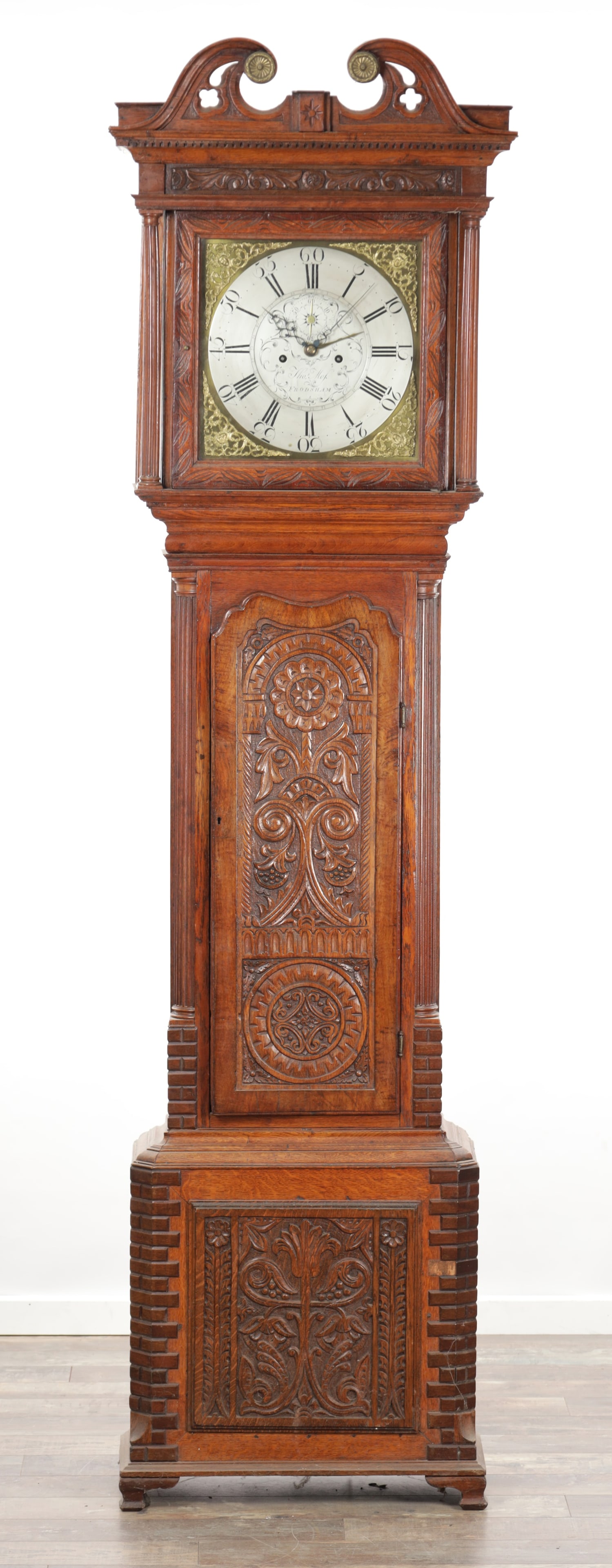 THOMAS MOSS, FRODSHAM, A GEORGE III OAK 13IN BRASS DIAL EIGHT DAY LONGCASE CLOCK (1 of 8)