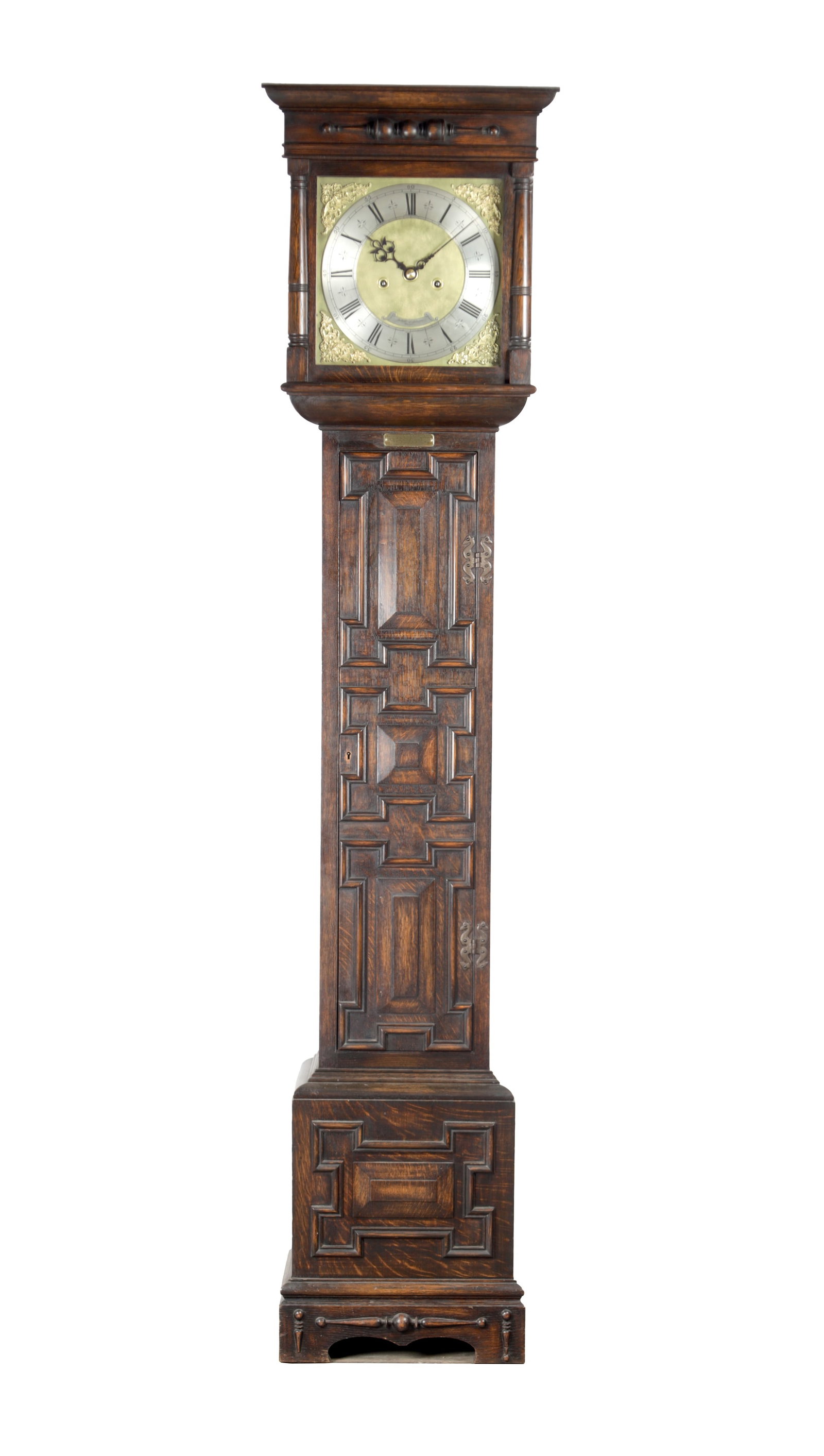 GILBERT AND JOHNSON, CROYDON. AN EDWARDIAN OAK DOMESTIC REGULATOR LONGCASE CLOCK (1 of 7)