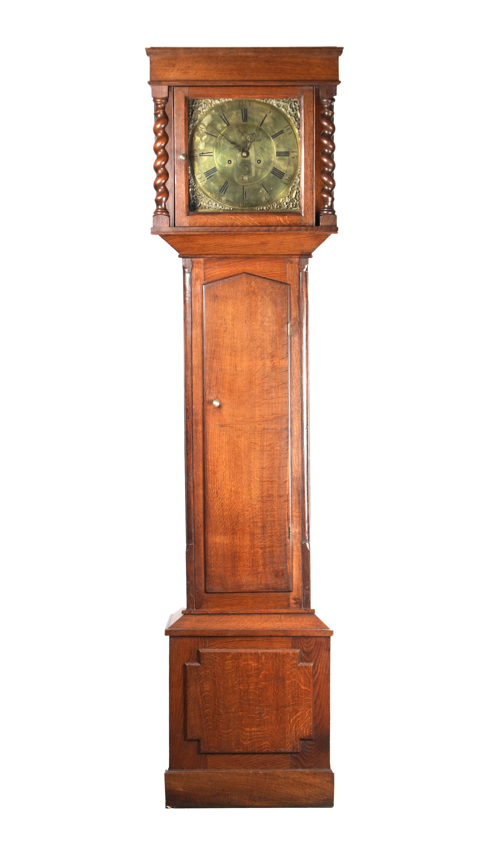 JONAS BARBER, WINSTER. A GEORGE III EIGHT DAY LONGCASE CLOCK MOVEMENT NO. 572 IN A LATER CASE (1 of 4)