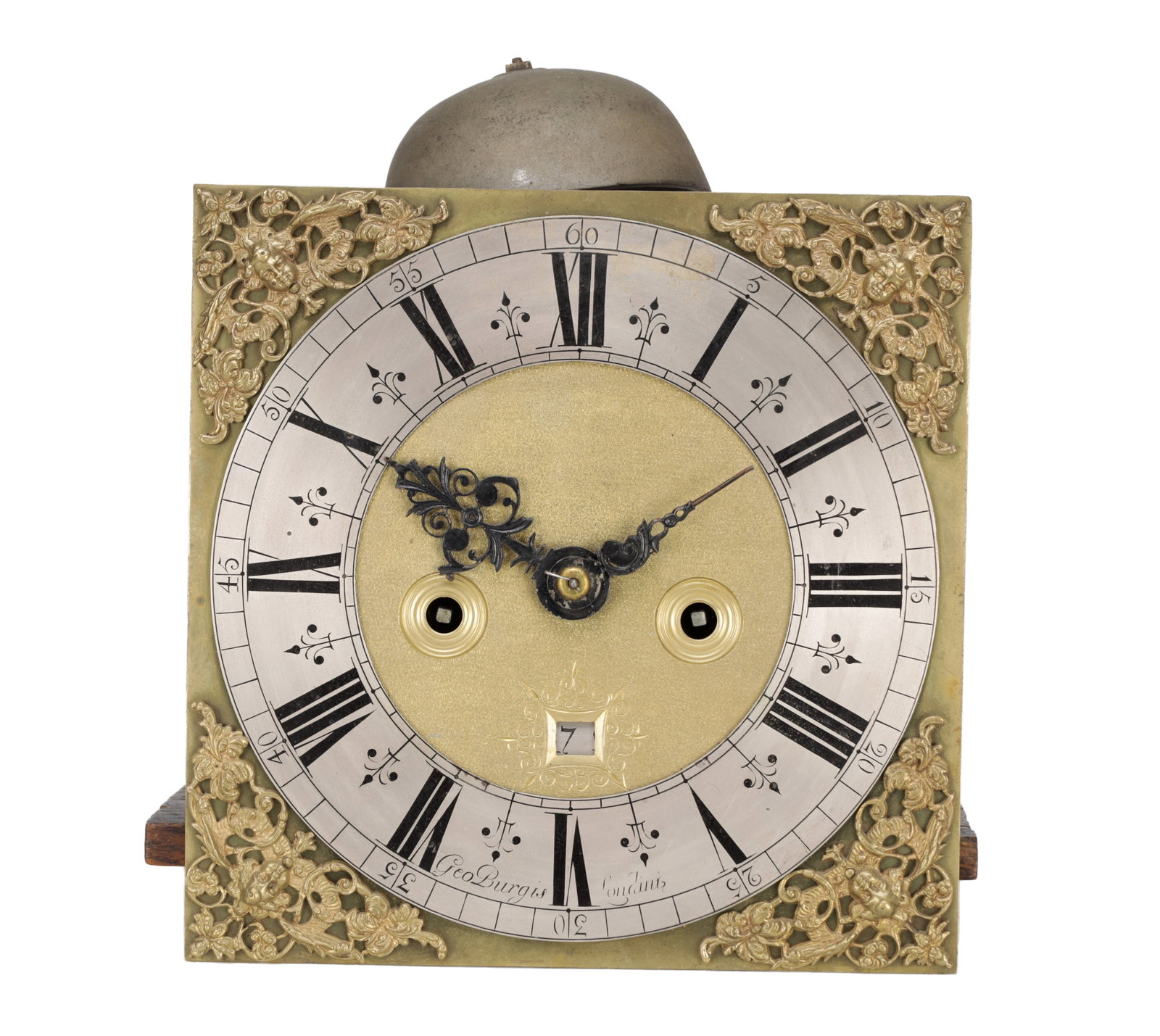 GEORGE BURGIS, LONDINI. A LATE 17TH CENTURY BRASS 10-INCH LONGCASE CLOCK MOVEMENT (1 of 6)