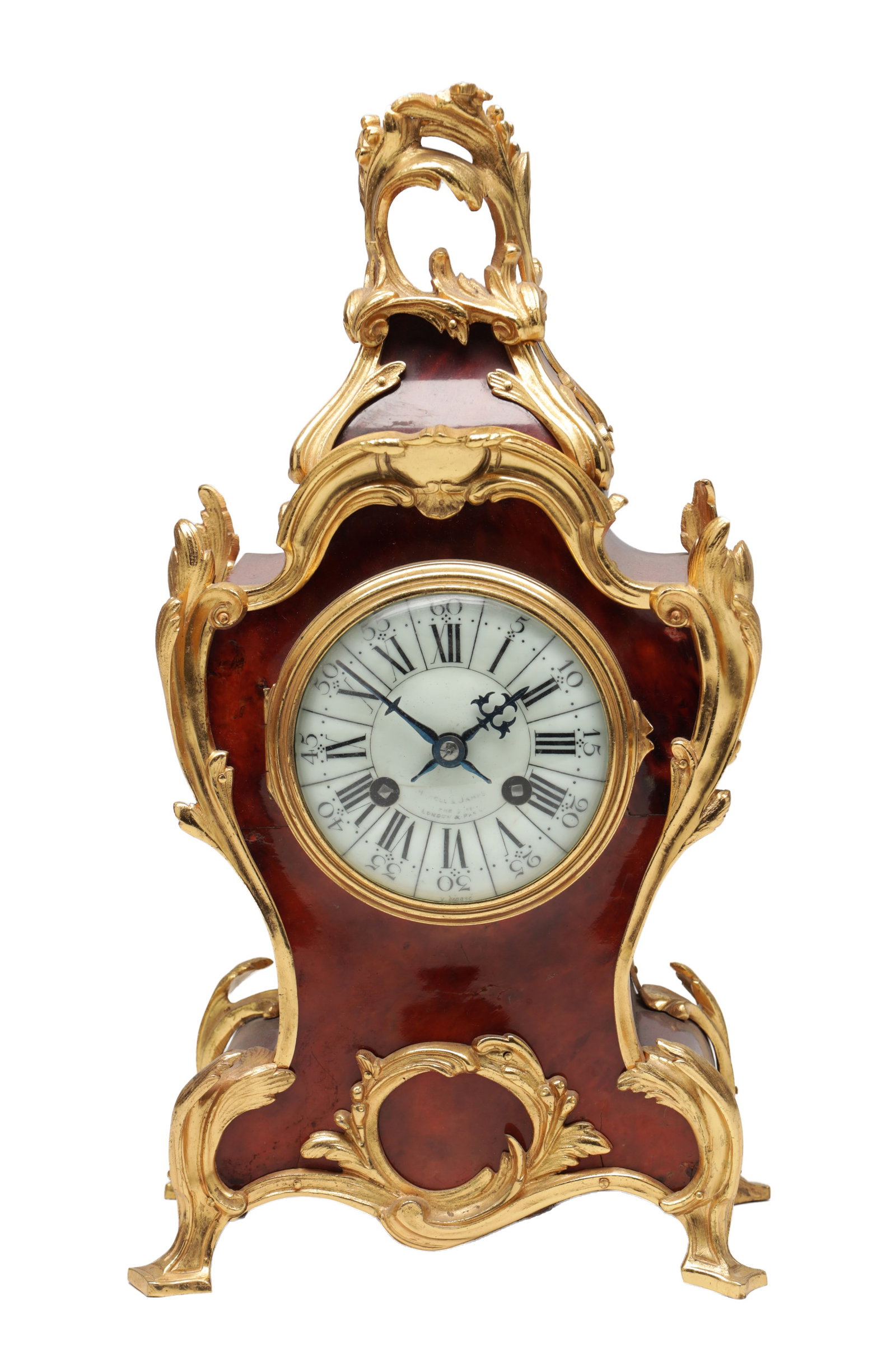 A 19TH CENTURY FRENCH TORTOISESHELL AND GILT BRONZE MANTEL CLOCK (1 of 8)