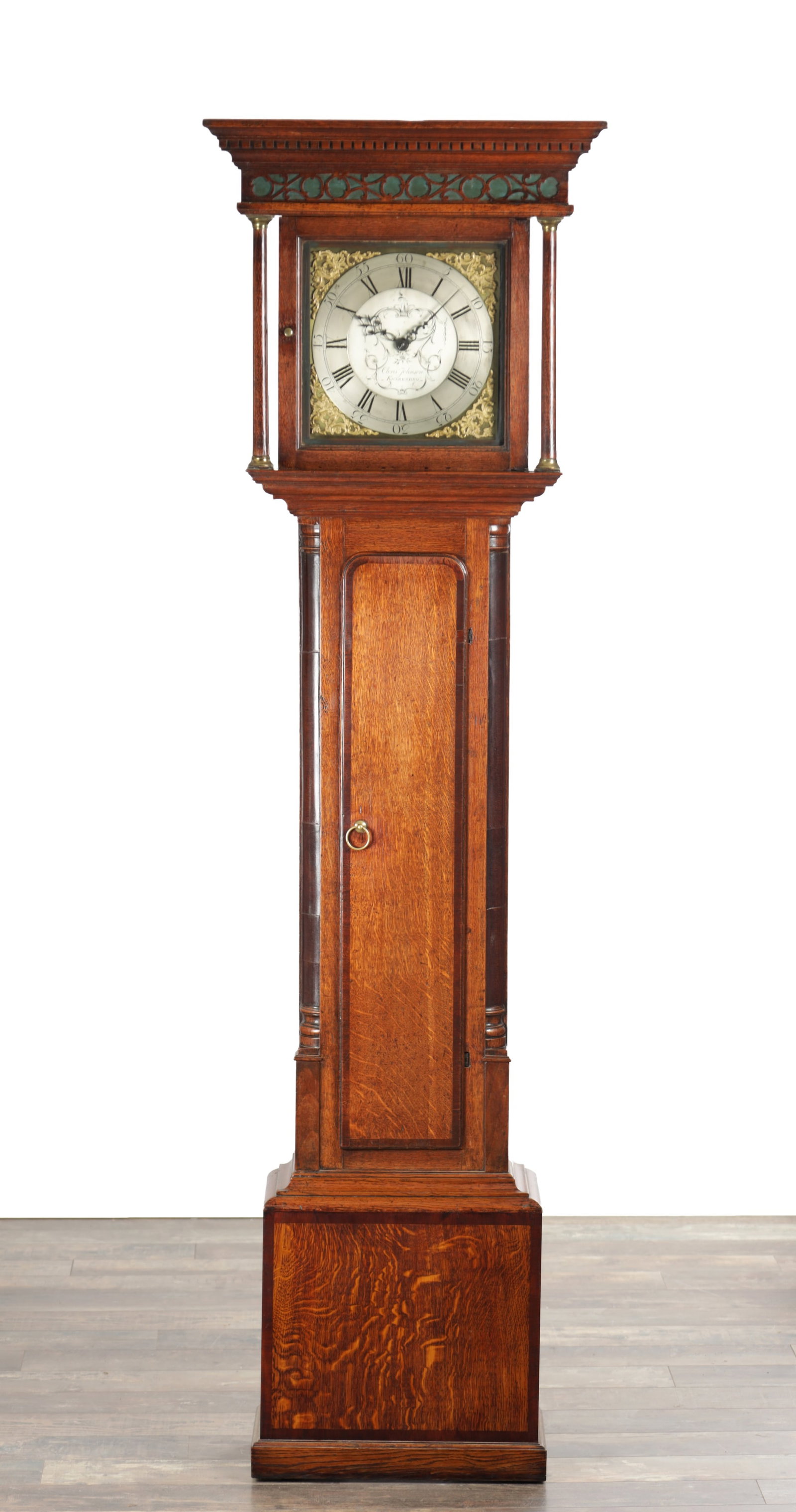 CHRISTOPHER JOHNSON, KNARESBRO AN OAK AND MAHOGANY 30-HOUR LONGCASE CLOCK (1 of 8)