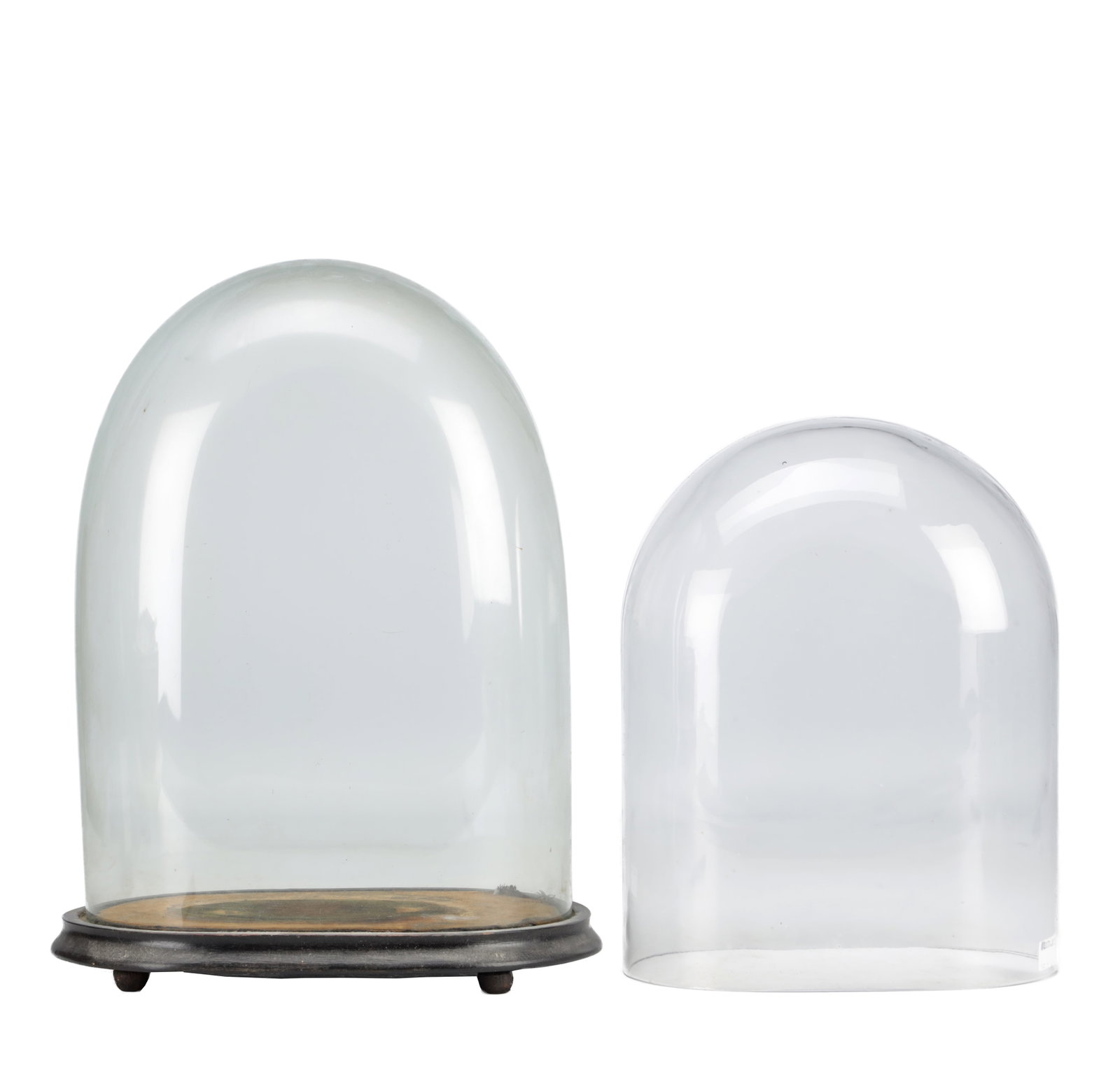 A PAIR OF GLASS DOMES (1 of 2)
