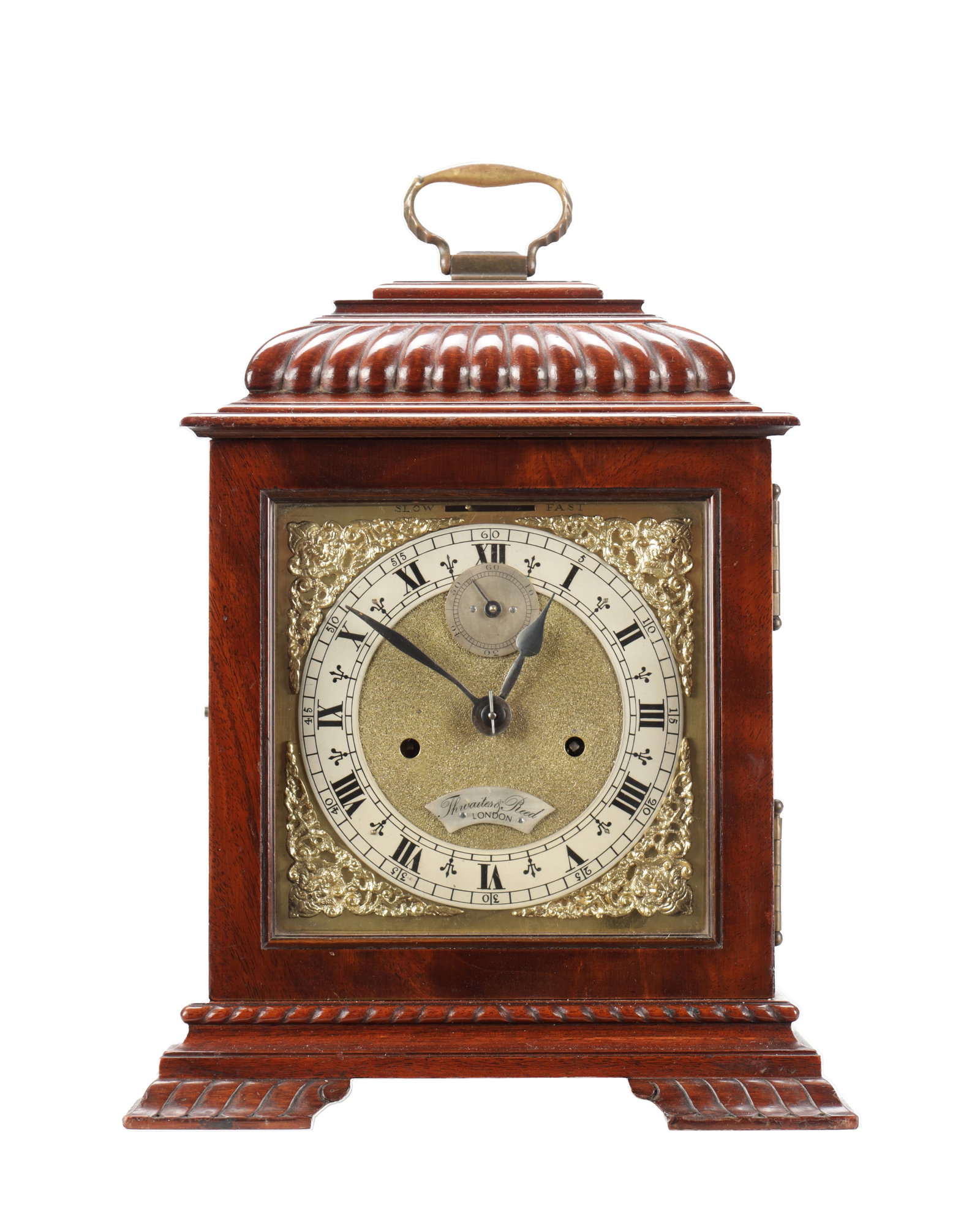 THWAITES & REED, LONDON. AN EARLY 20TH CENTURY MAHOGANY DOUBLE FUSEE BRACKET CLOCK (1 of 7)