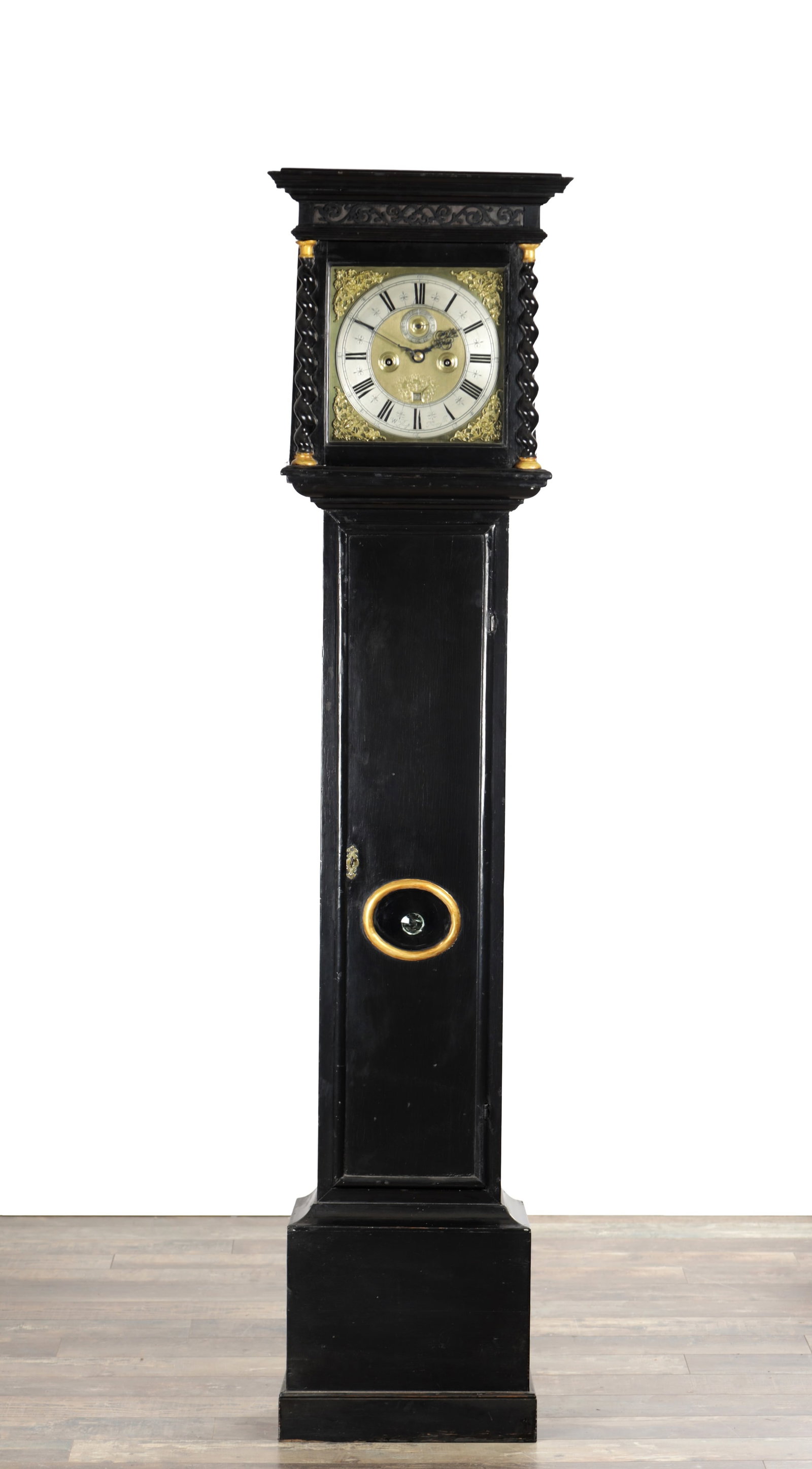 WILLIAM PREVOST, NEWCASTLE. A LATE 17TH CENTURY EBONISED LONGCASE CLOCK (1 of 11)