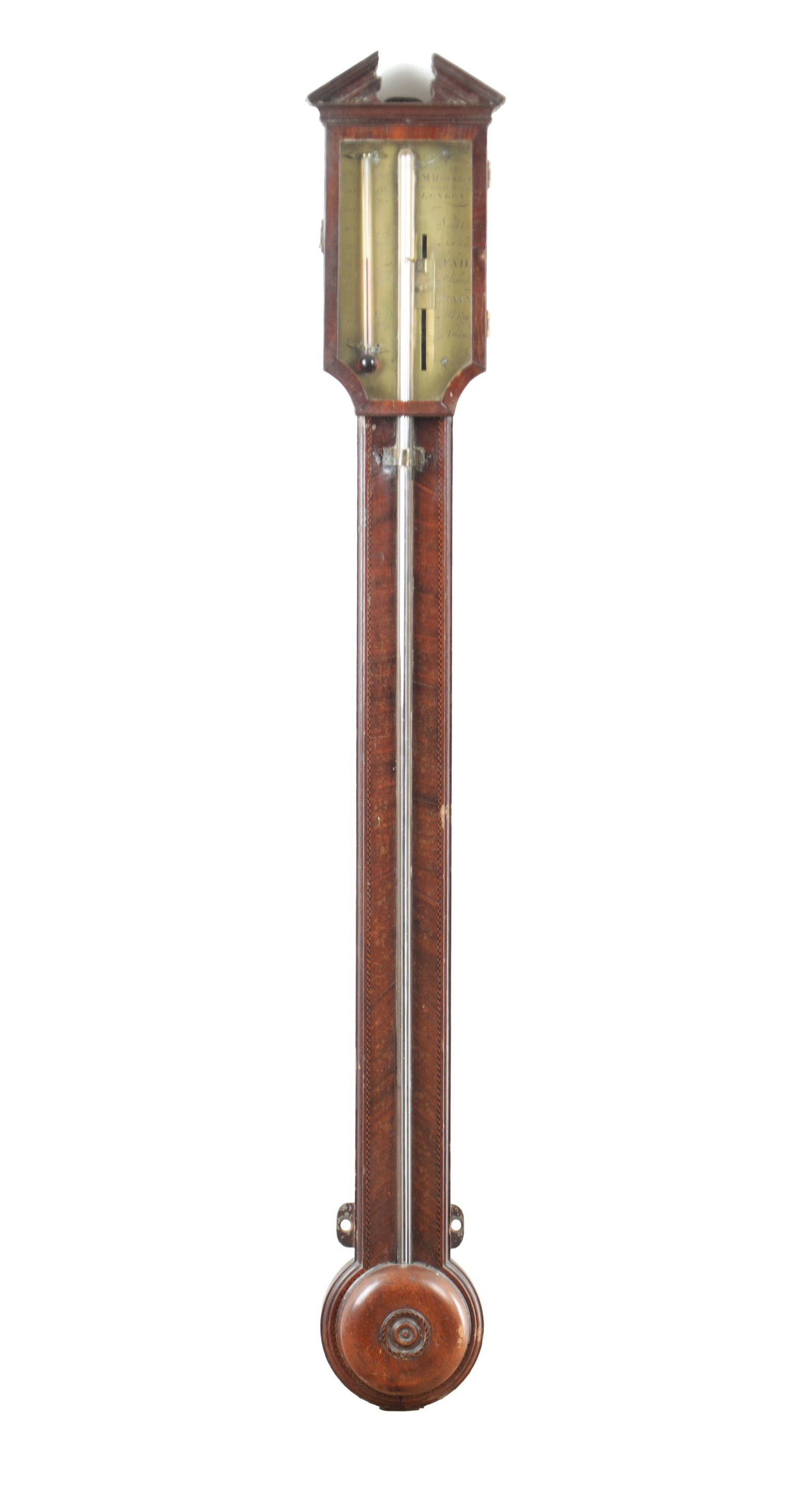 I.M RONKETTI, NO. 180 HOLBORN, LONDON, A GEORGE III MAHOGANY DOOR STICK BAROMETER (1 of 5)