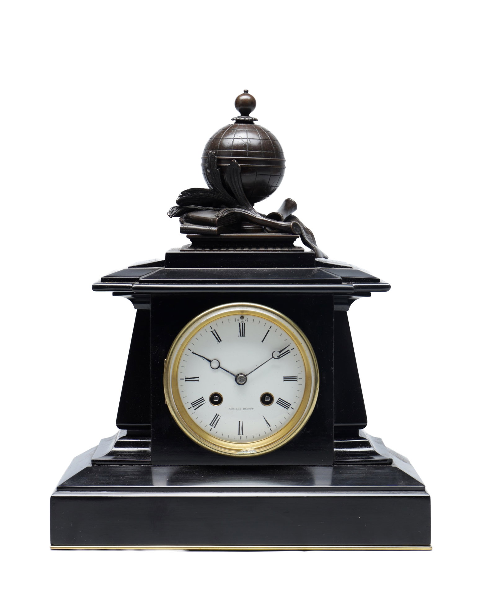 A LATE 19TH CENTURY MARBLE AND BRONZE MANTEL CLOCK (1 of 10)
