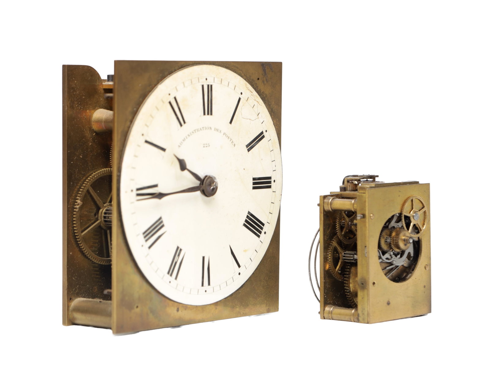 TWO 19TH CENTURY FRENCH BRASS CLOCK MOVEMENTS (1 of 8)