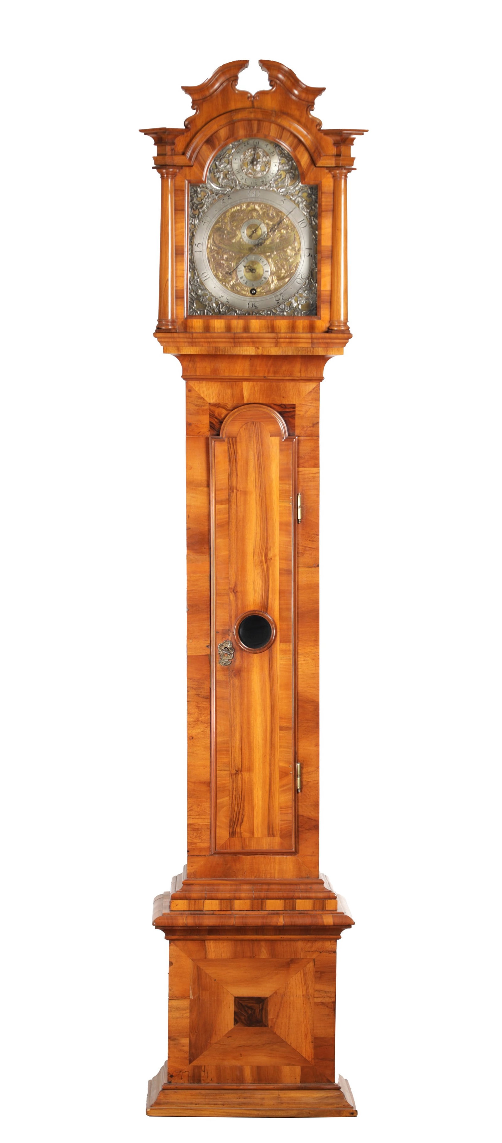 JOHAN MICHAEL DERMER, OCHSENHAUSEN AN 18TH CENTURY GERMAN WALNUT YEAR-GOING REGULATOR LONGCASE CLOCK (1 of 6)