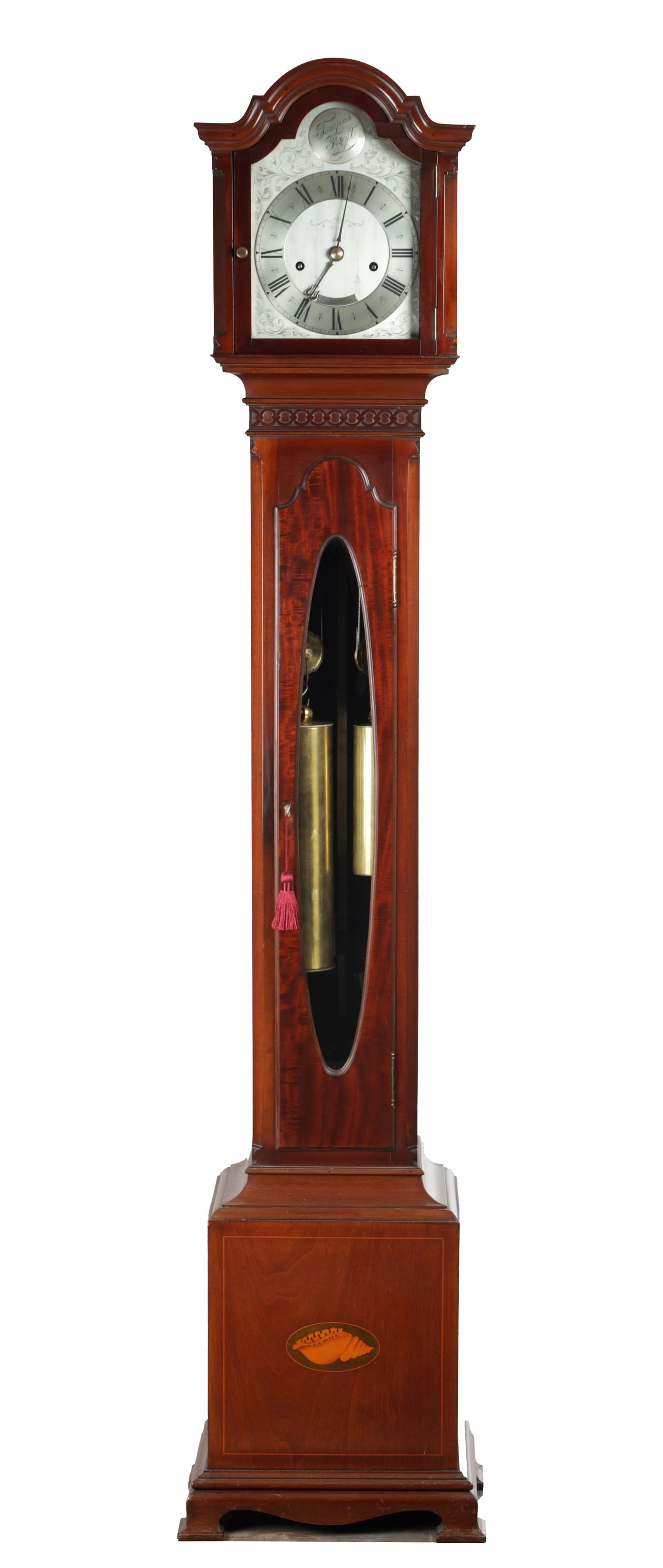 MAPPIN AND WEBB, REGENT STREET, AN EDWARDIAN MAHOGANY QUARTER-CHIMING LONGCASE CLOCK (1 of 13)